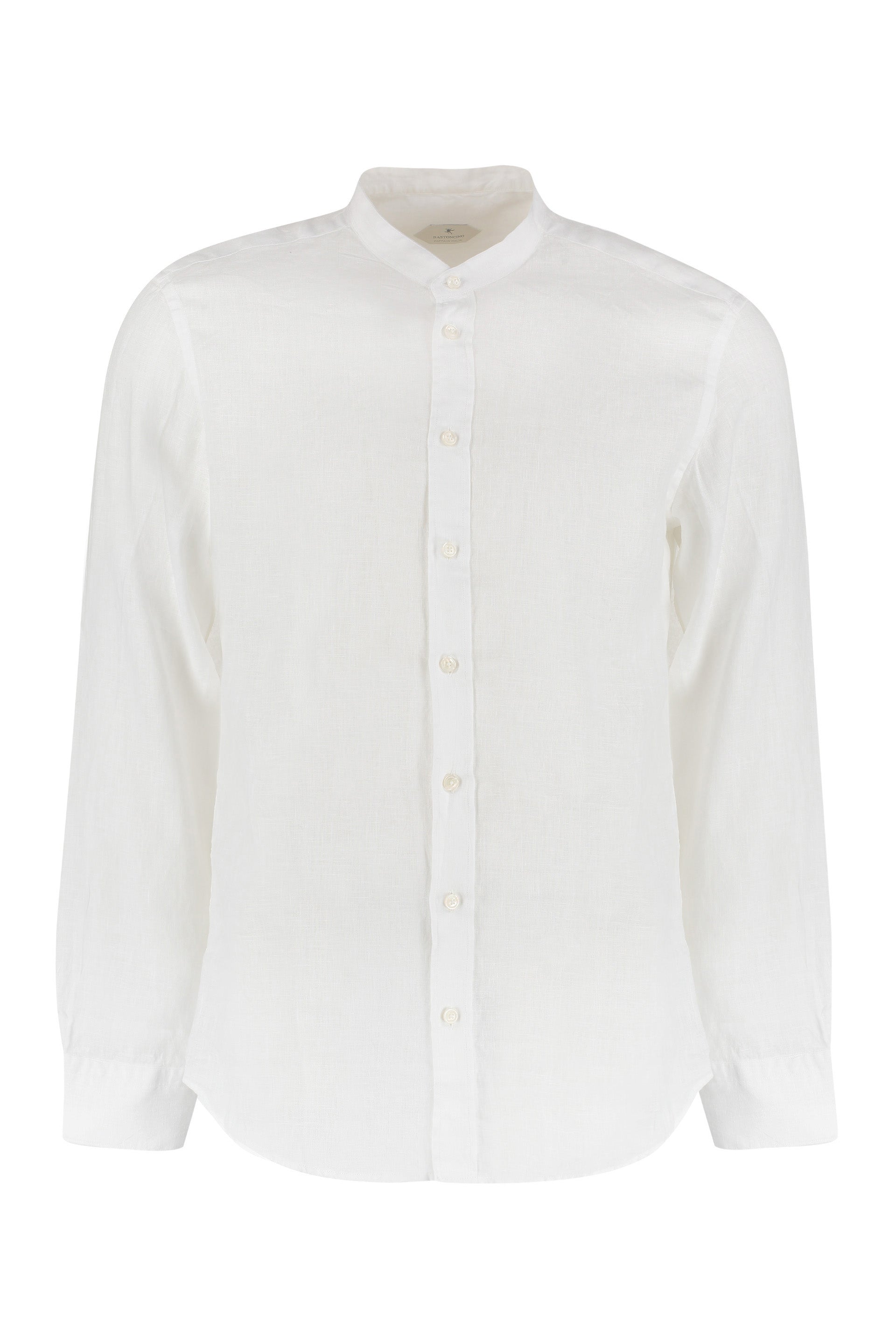 BASTONCINO Linen Shirt with Rounded Hem