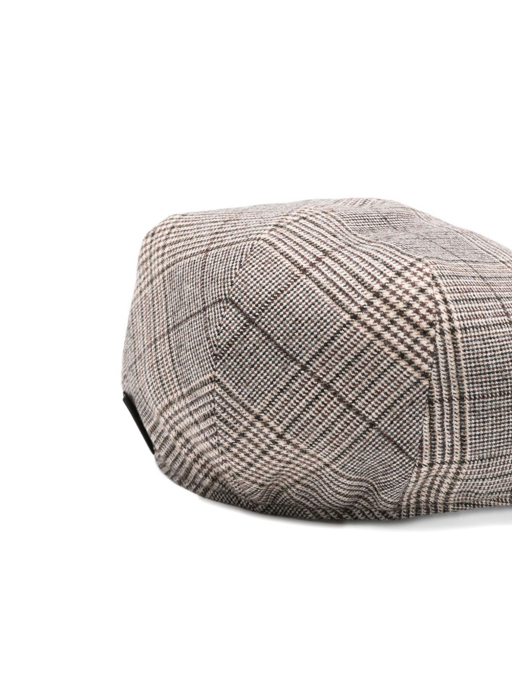 BORSALINO Wool Blend Checkered Cap with Flat Crown for Men