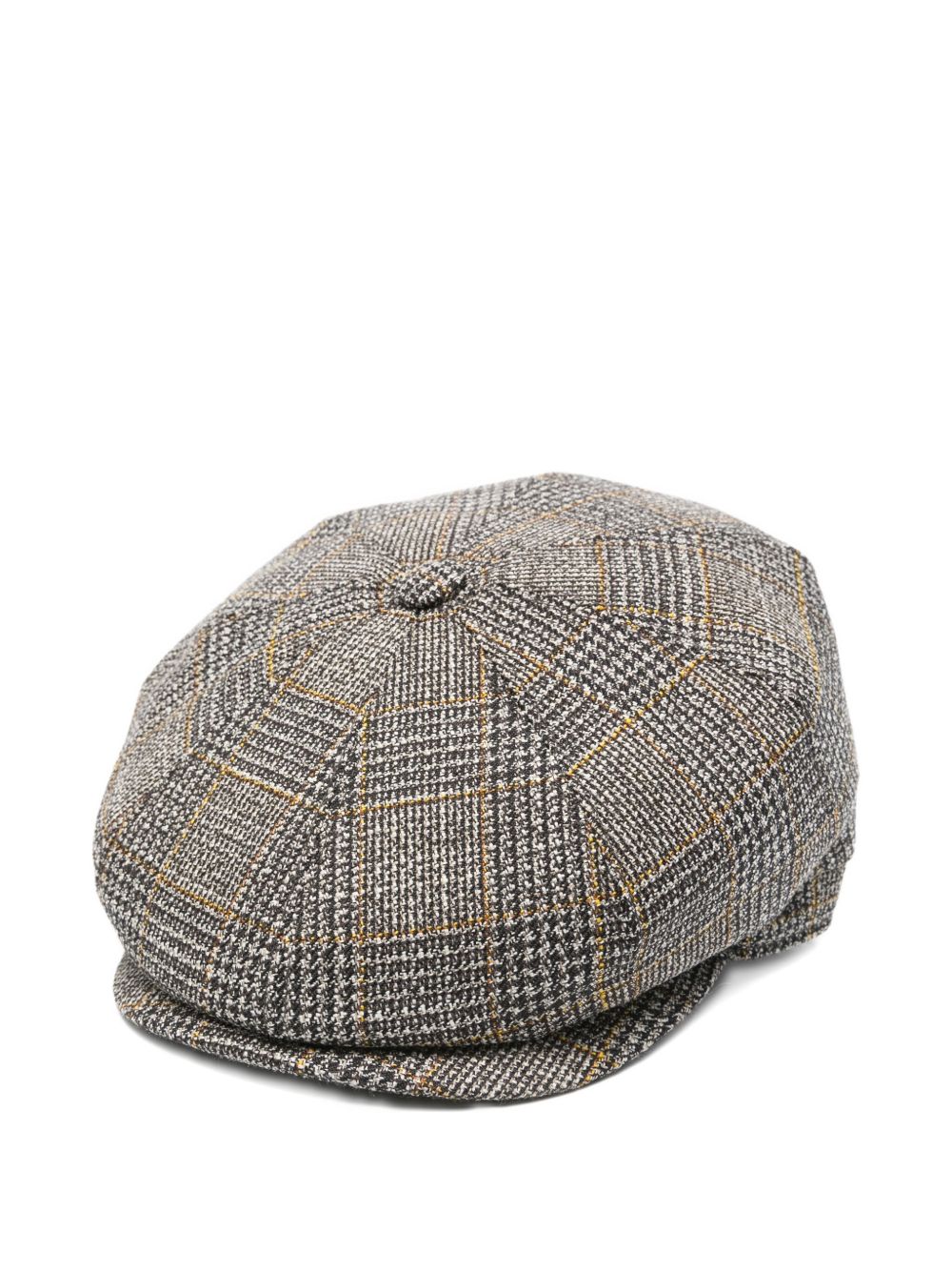 BORSALINO Checkered Flat Top Wool Cap for Men
