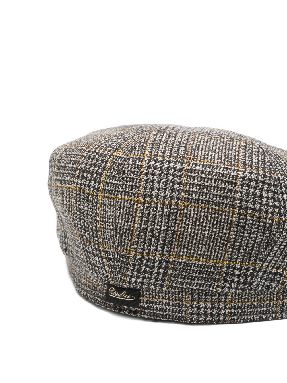 BORSALINO Checkered Flat Top Wool Cap for Men