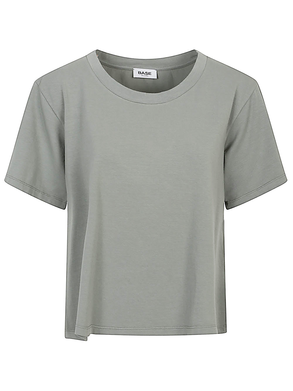 BASE MILANO Women's Military Green Half Sleeve Cotton T-Shirt