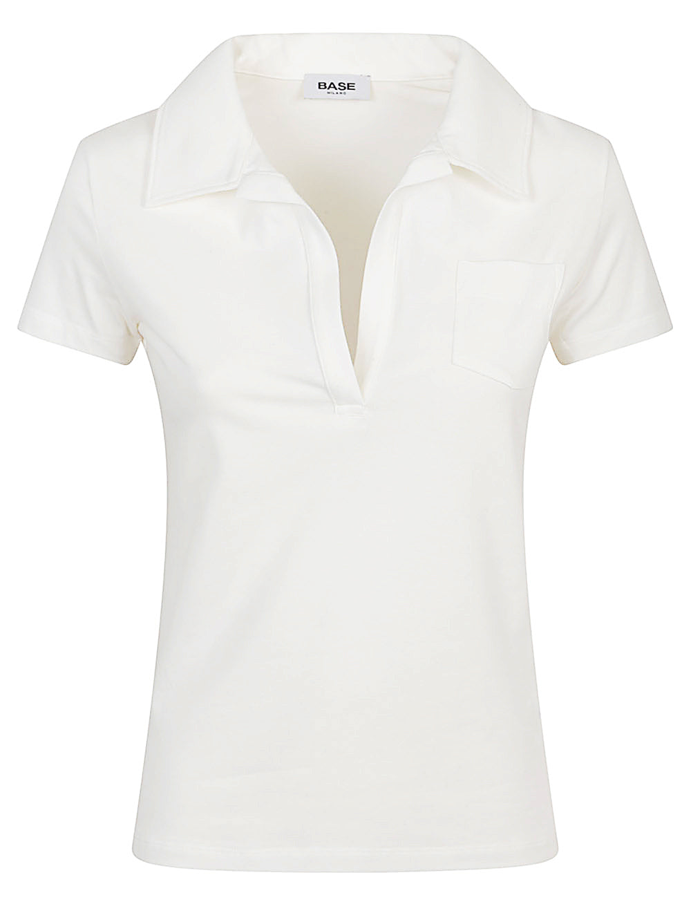 BASE MILANO Cotton Polo Shirt with Chest Pocket for Women - SS25