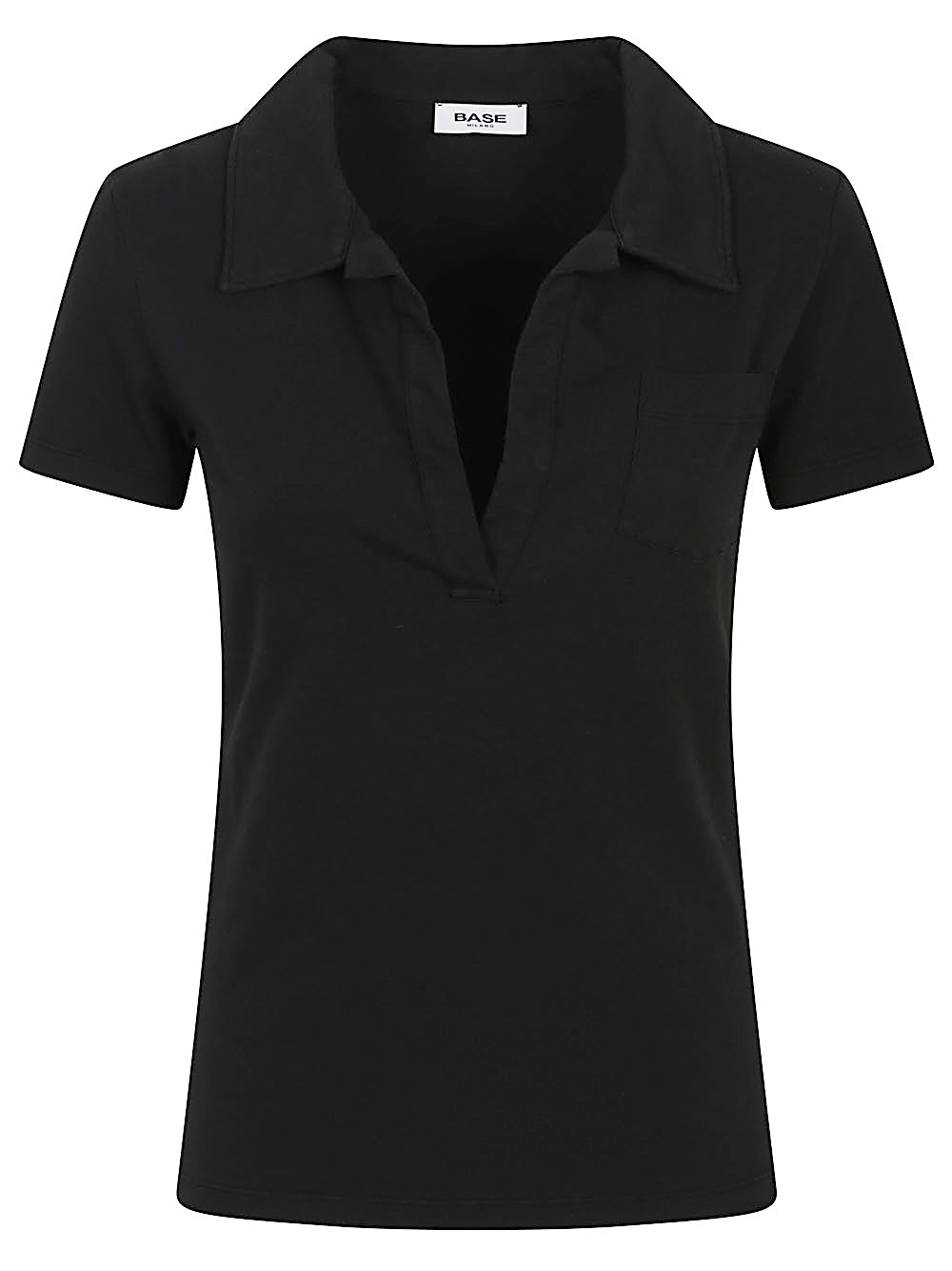 BASE MILANO Classic Cotton Polo Shirt with Patch Pocket for Women - SS25