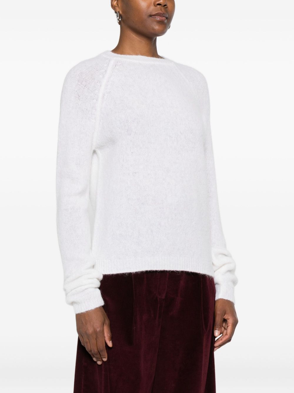 BASE MILANO Wool Crewneck Sweater with Raglan Sleeves