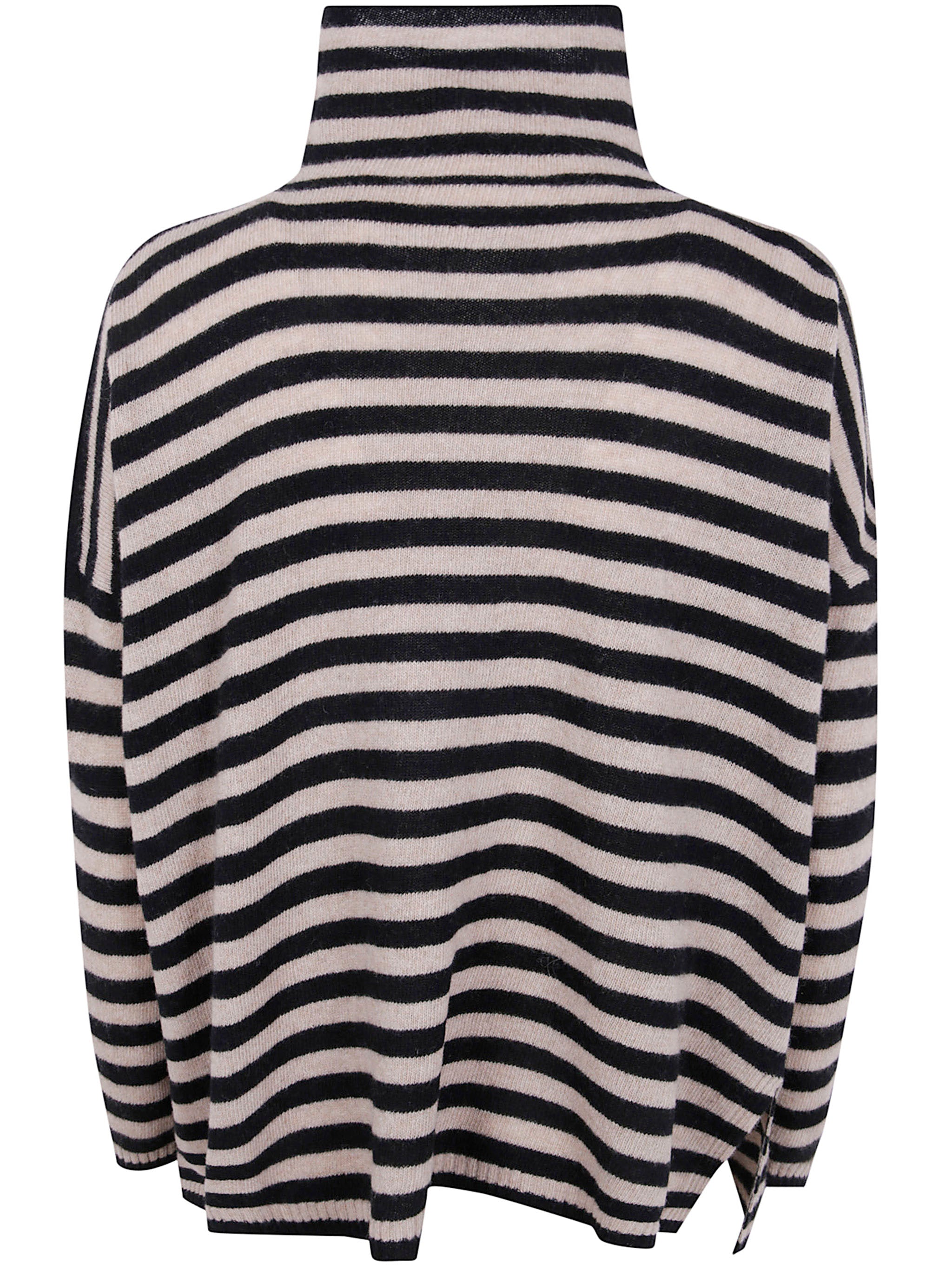 BASE Extra Fine Merino Wool Striped Turtleneck