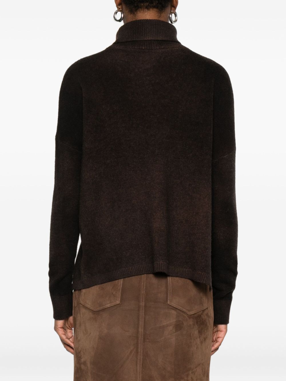 BASE MILANO Wool Turtleneck Sweater with Layered Effect