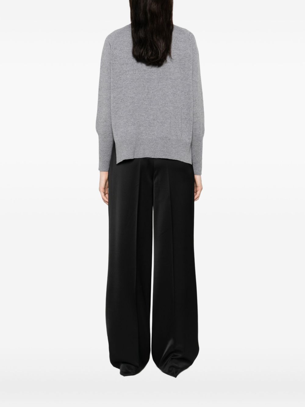 BASE MILANO Wool Crewneck Sweater with Long Raglan Sleeves