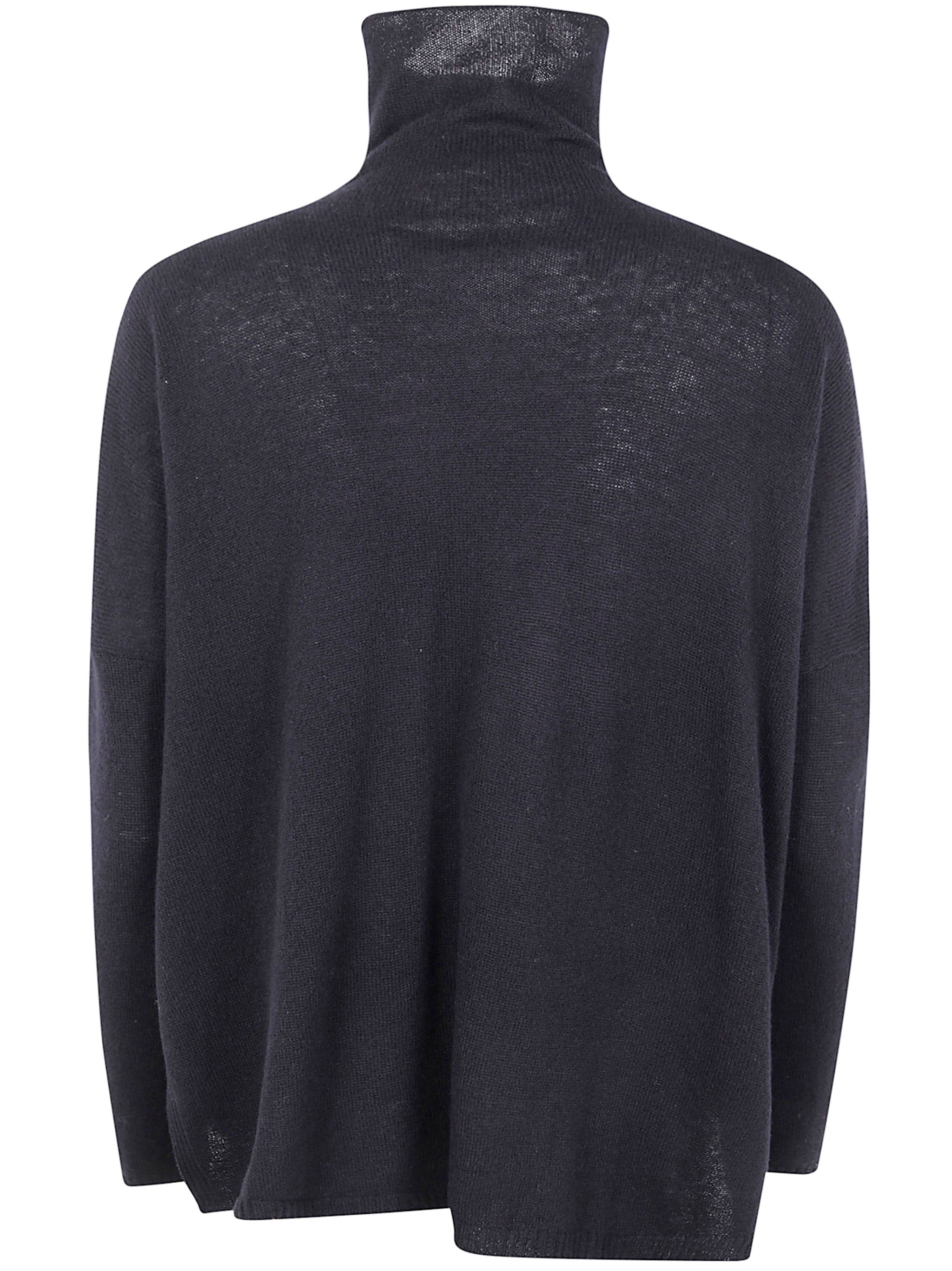BASE MILANO Fine Knit Wool Turtle-Neck Sweater for Women