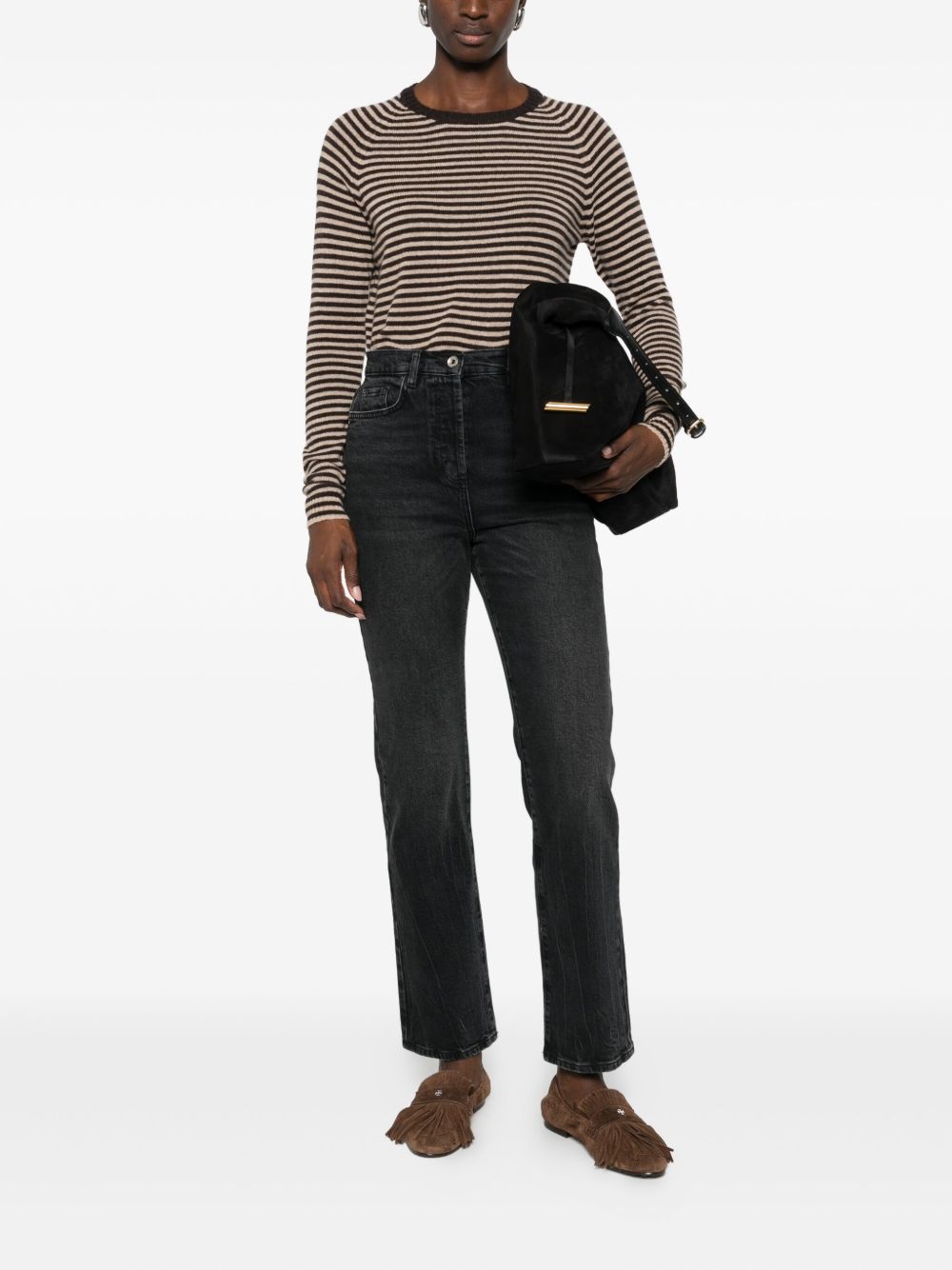 BASE MILANO Striped Wool Sweater for Women - FW25