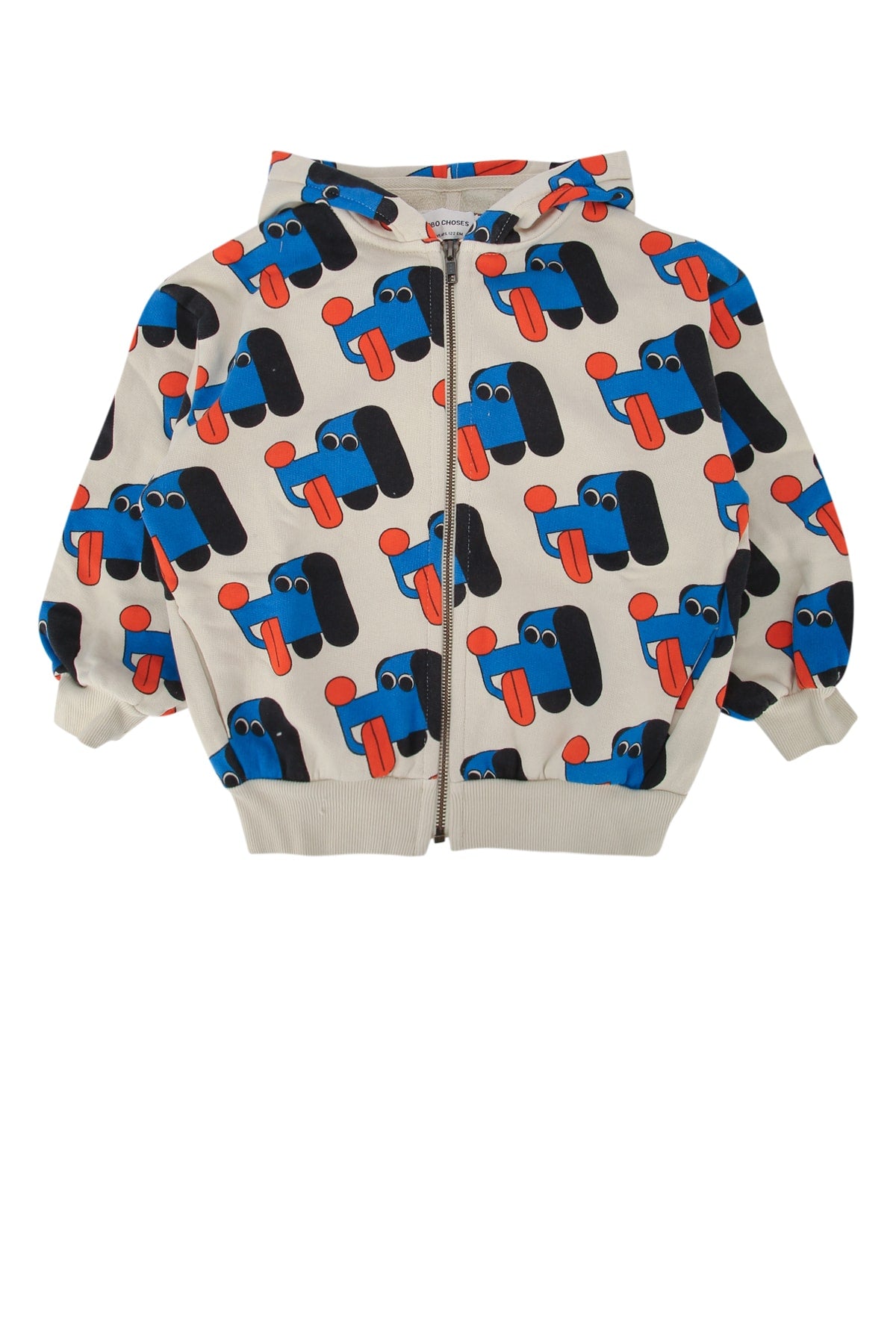 BOBO CHOSES Mini Doggy Mate All Over Zipped Hoodie