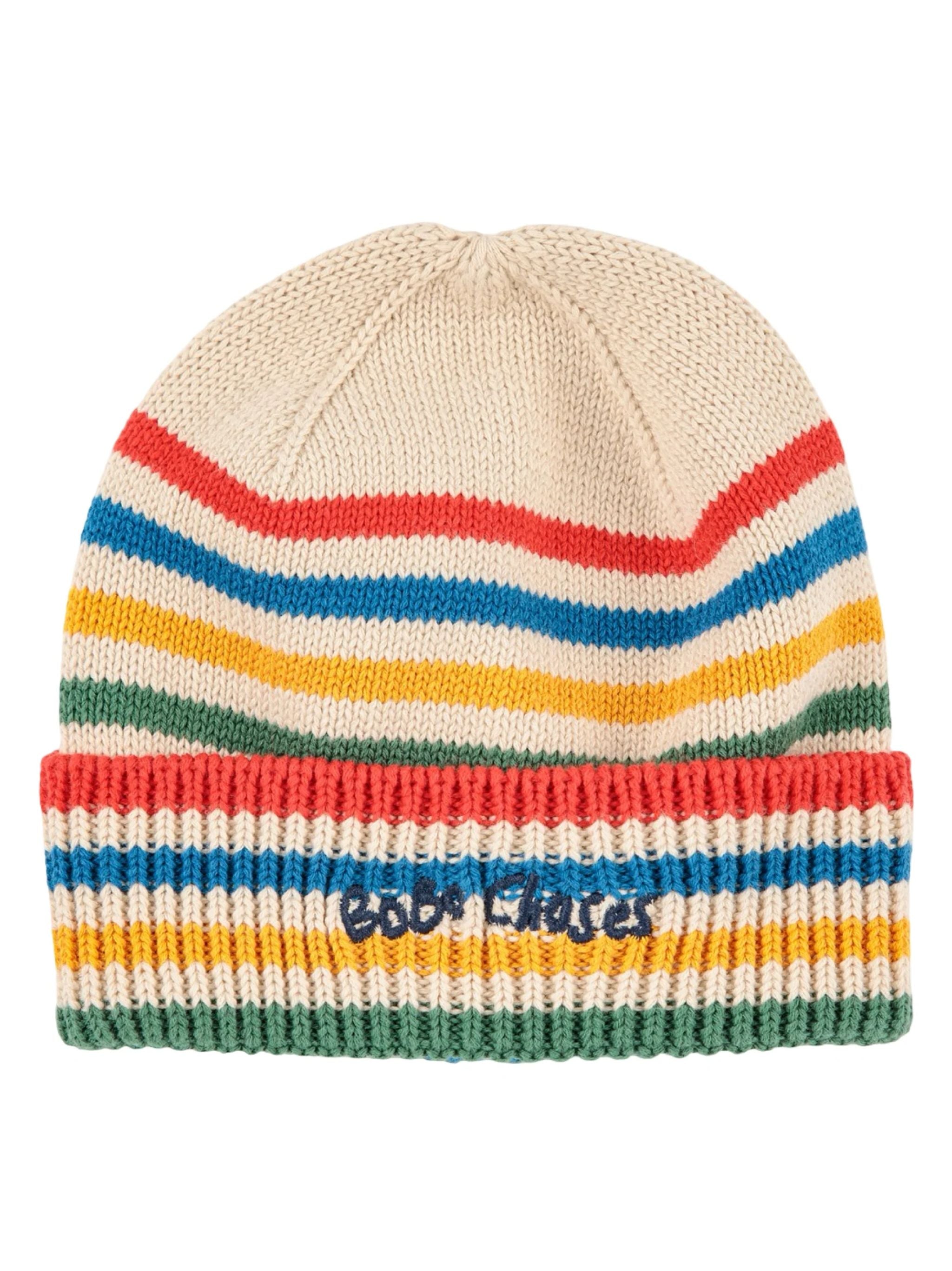 BOBO CHOSES Tic Tac Toe Knitted Striped Beanie