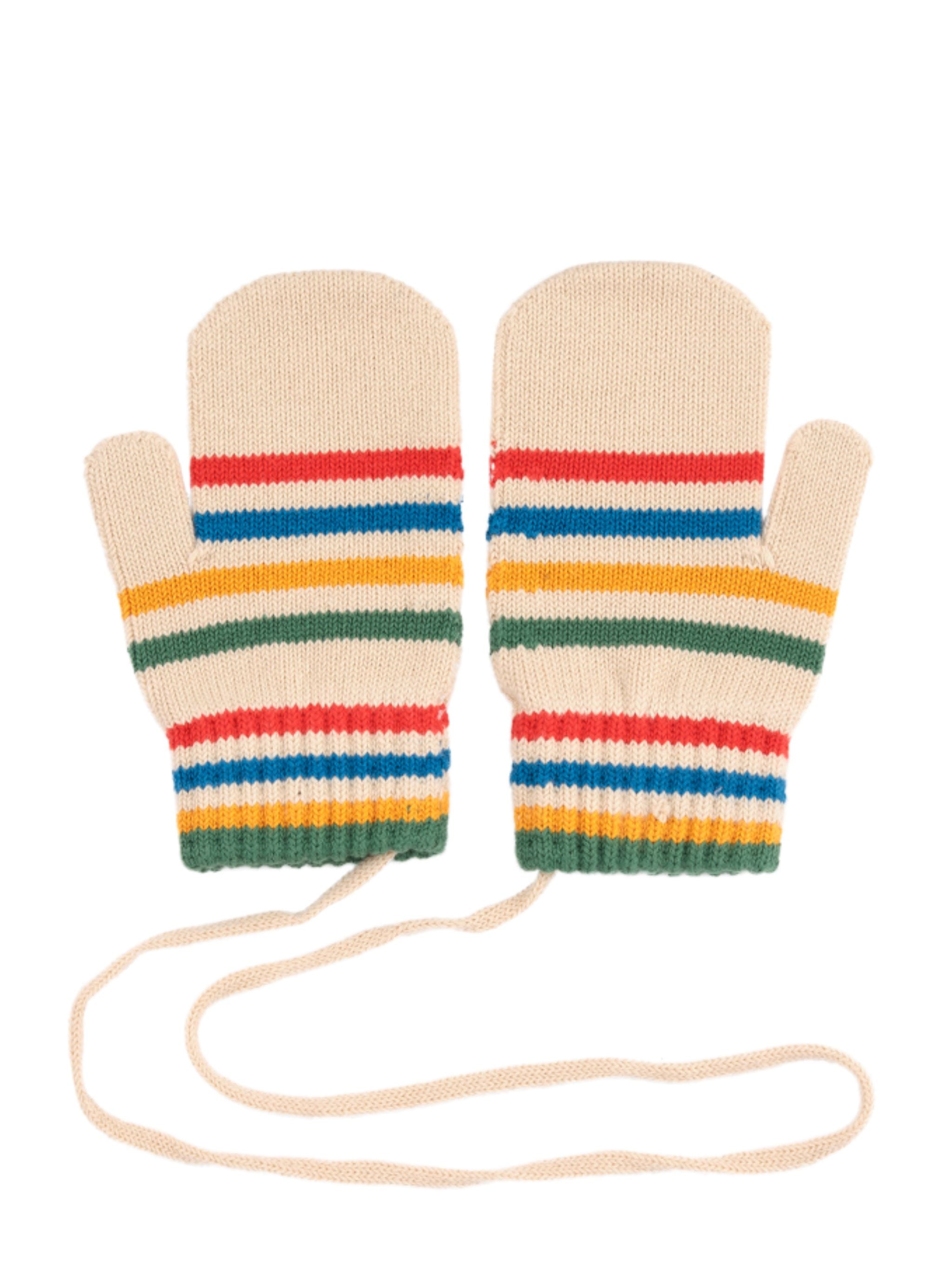 BOBO CHOSES Tic Tac Toe Knitted Striped Mittens