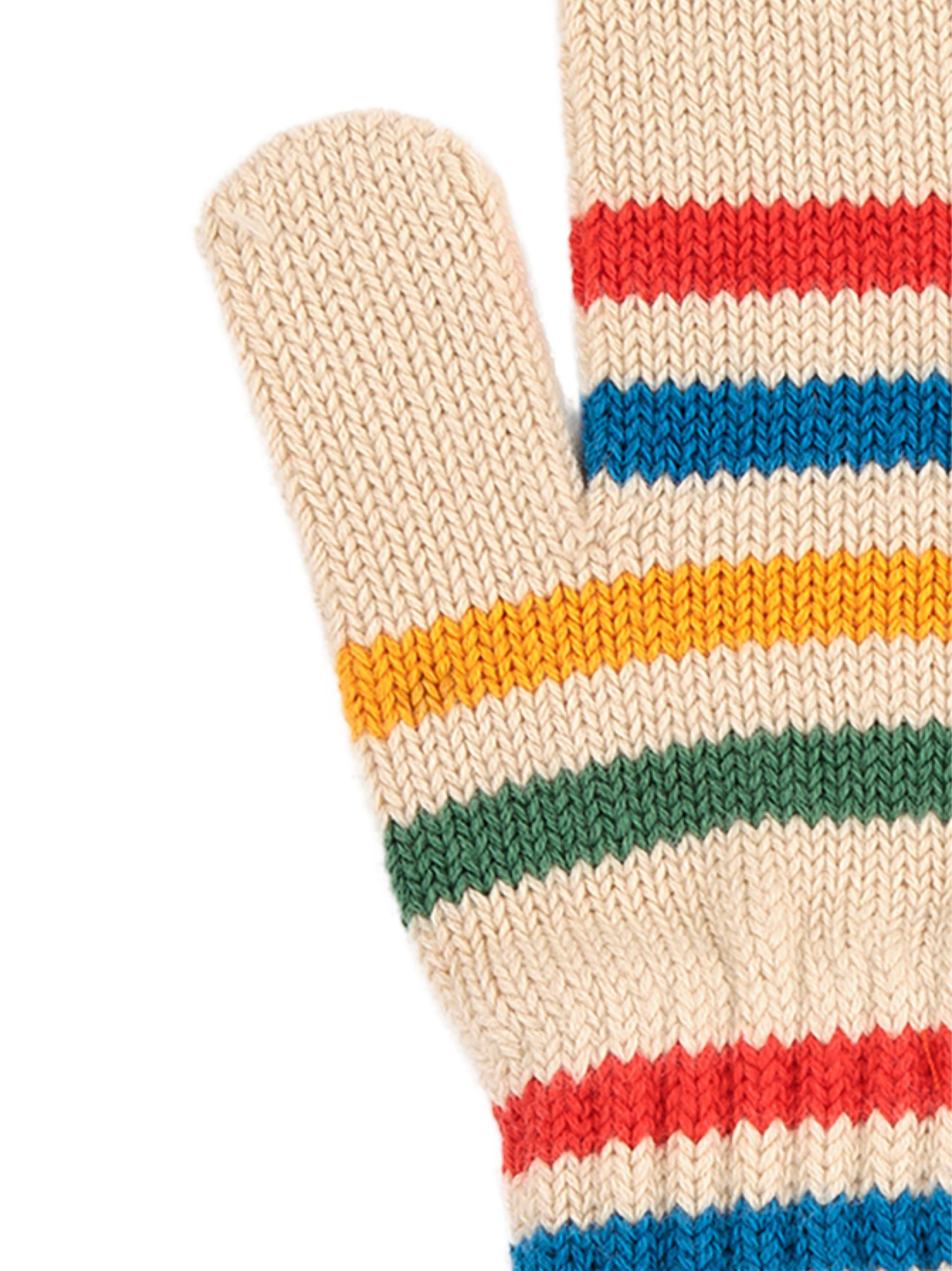 BOBO CHOSES Tic Tac Toe Knitted Striped Mittens