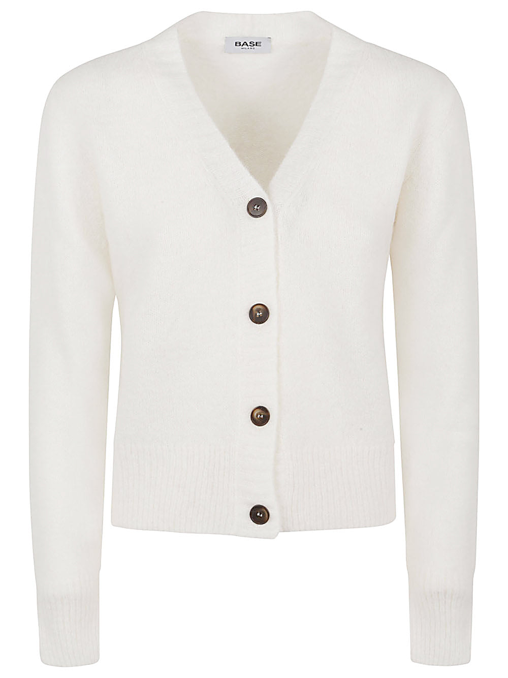 BASE MILANO Wool V-Necked Cardigan for Women