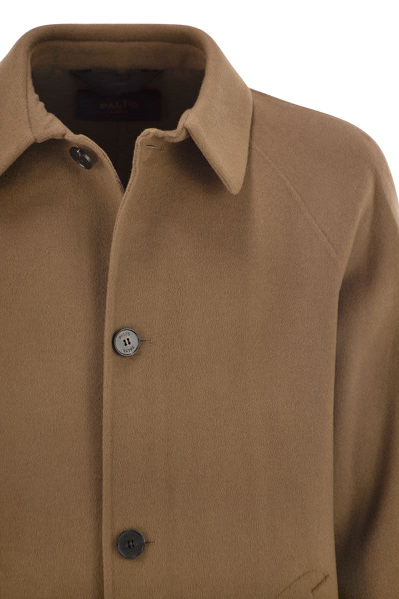 PALTÓ Wool Jacket with Shirt Collar and Raglan Sleeves