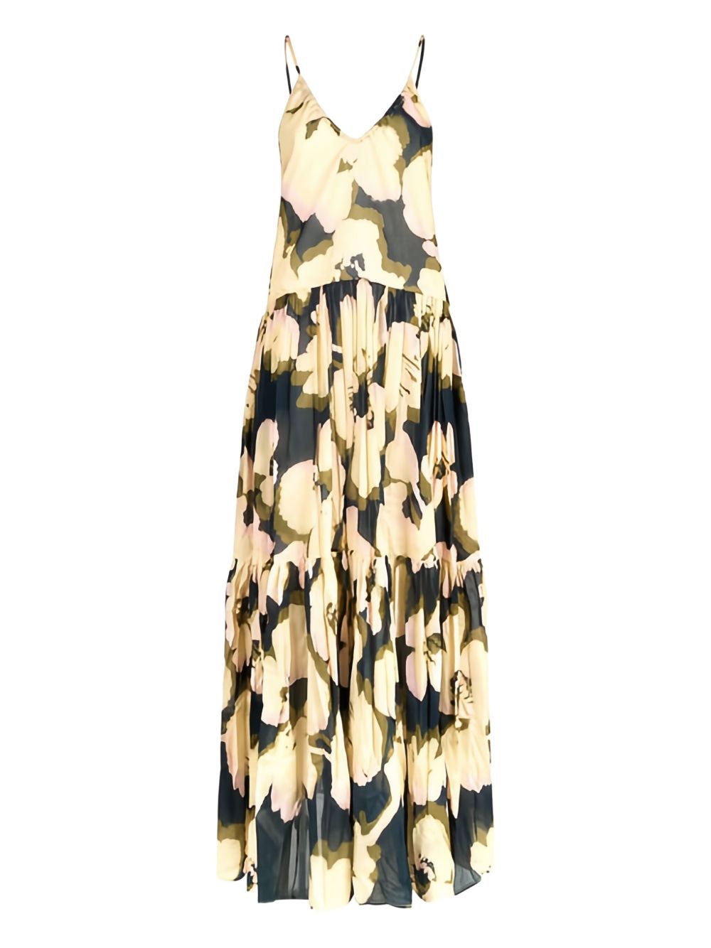 ROBERTO COLLINA Silk Cotton Floral Mini Dress with Spaghetti Straps