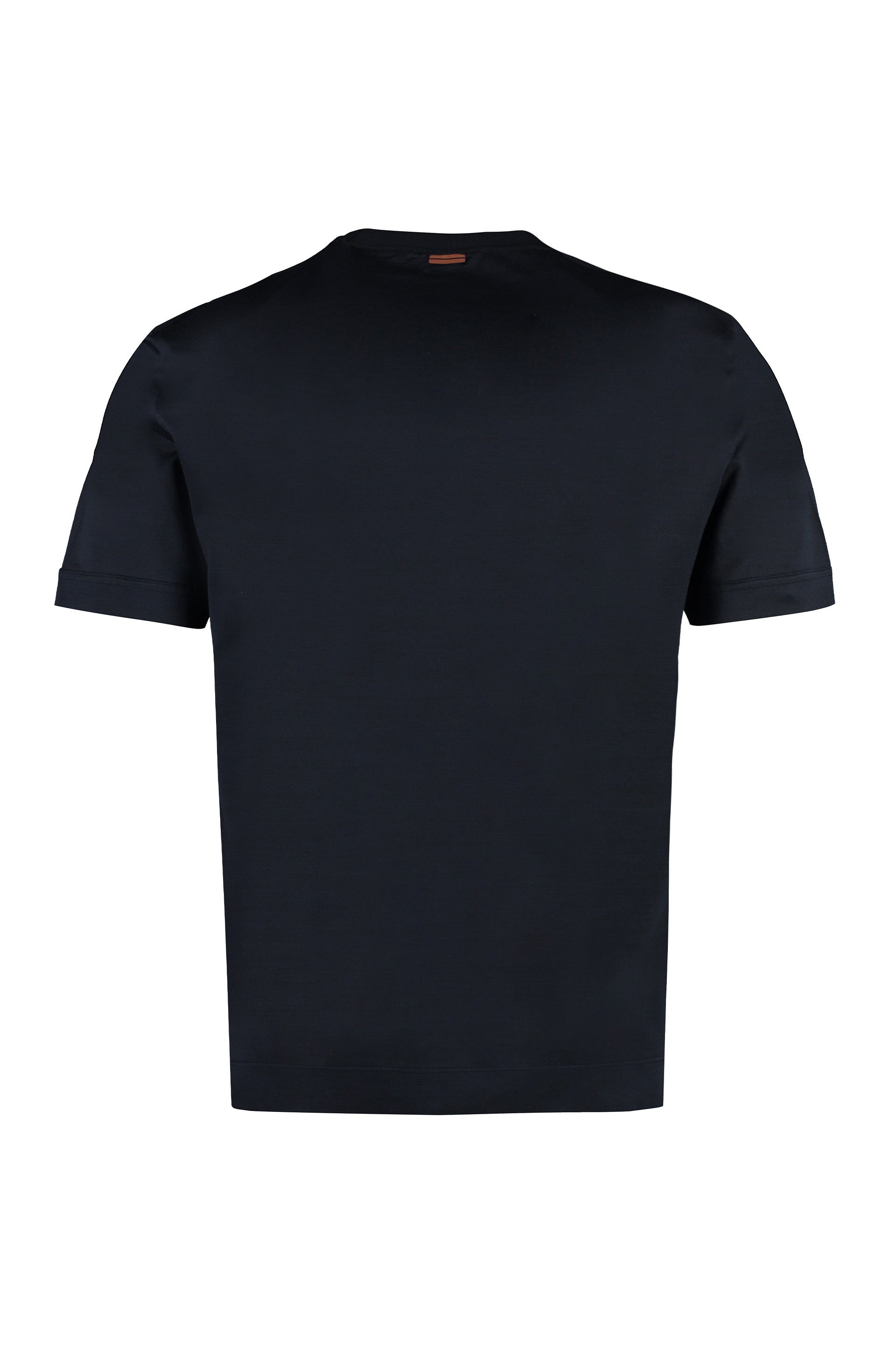 ZEGNA Cotton and Silk Crew-Neck T-Shirt with Side Slits