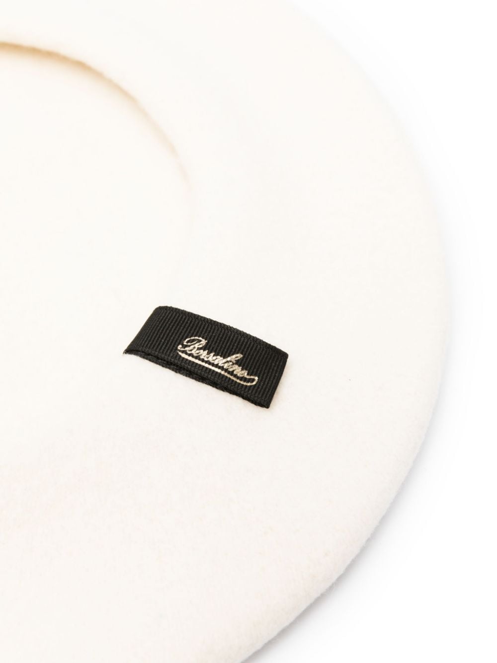 BORSALINO Wool Basque Mini Logo Tag Flat Crown Hat