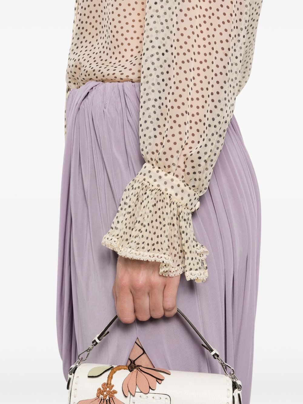 VALENTINO Silk Chiffon Blouse with Ruffled Detailing