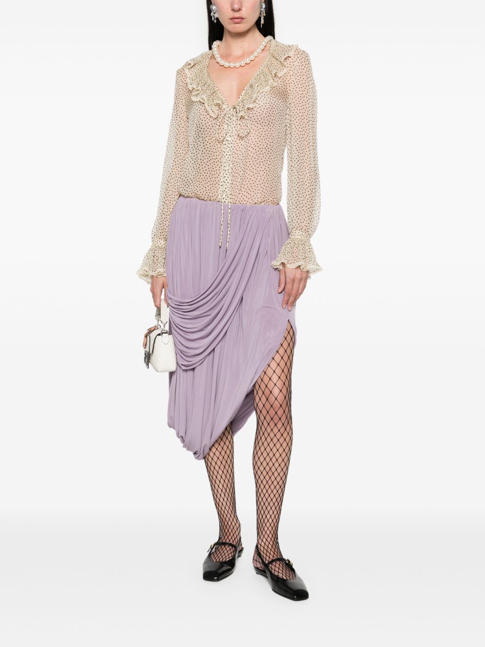 VALENTINO Silk Chiffon Blouse with Ruffled Detailing