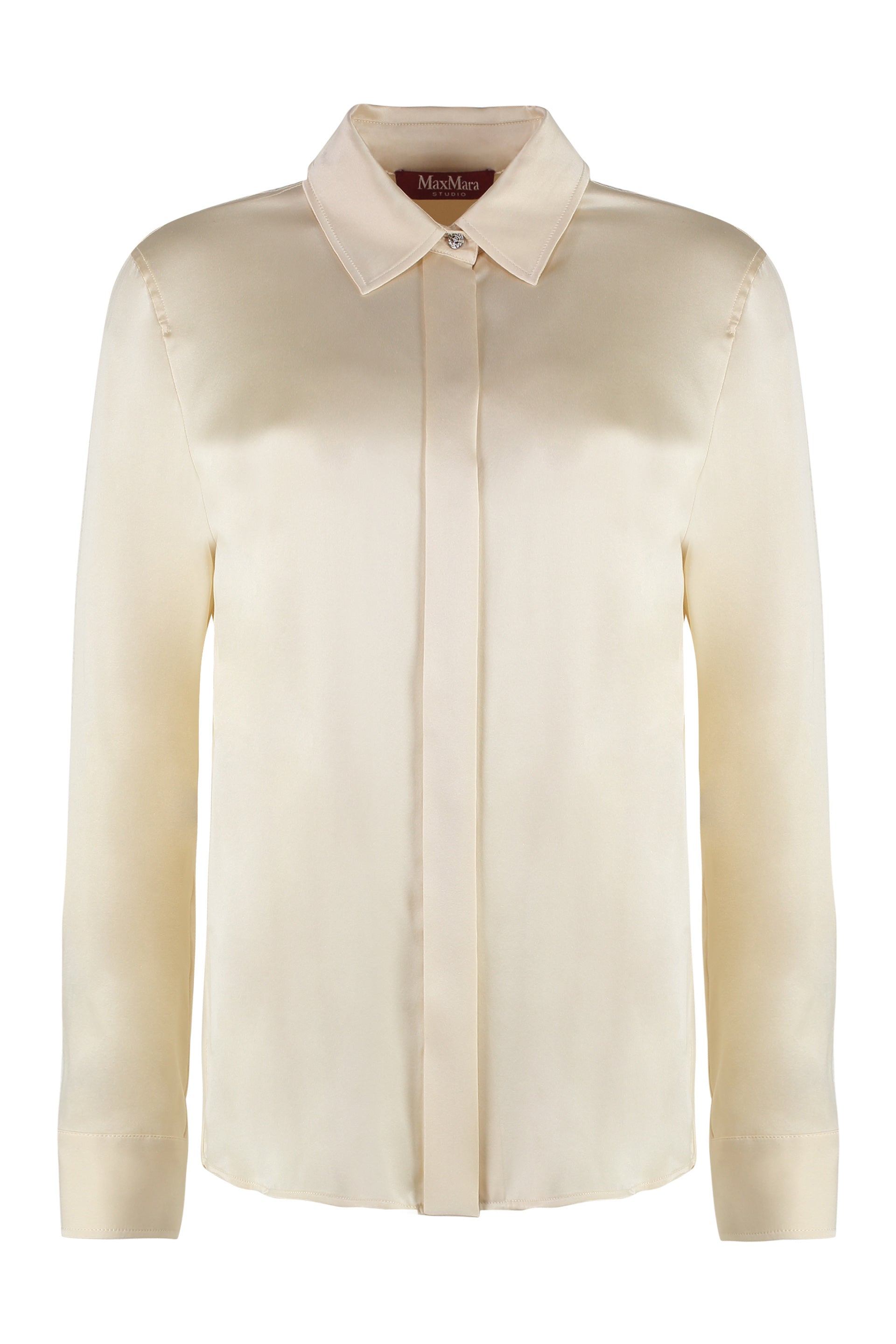 MAX MARA STUDIO Silk Shirt with Embellished Buttons