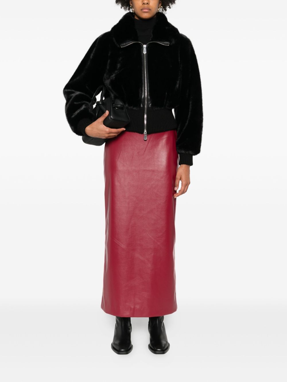 PINKO Ribbed Hem Zip Jacket