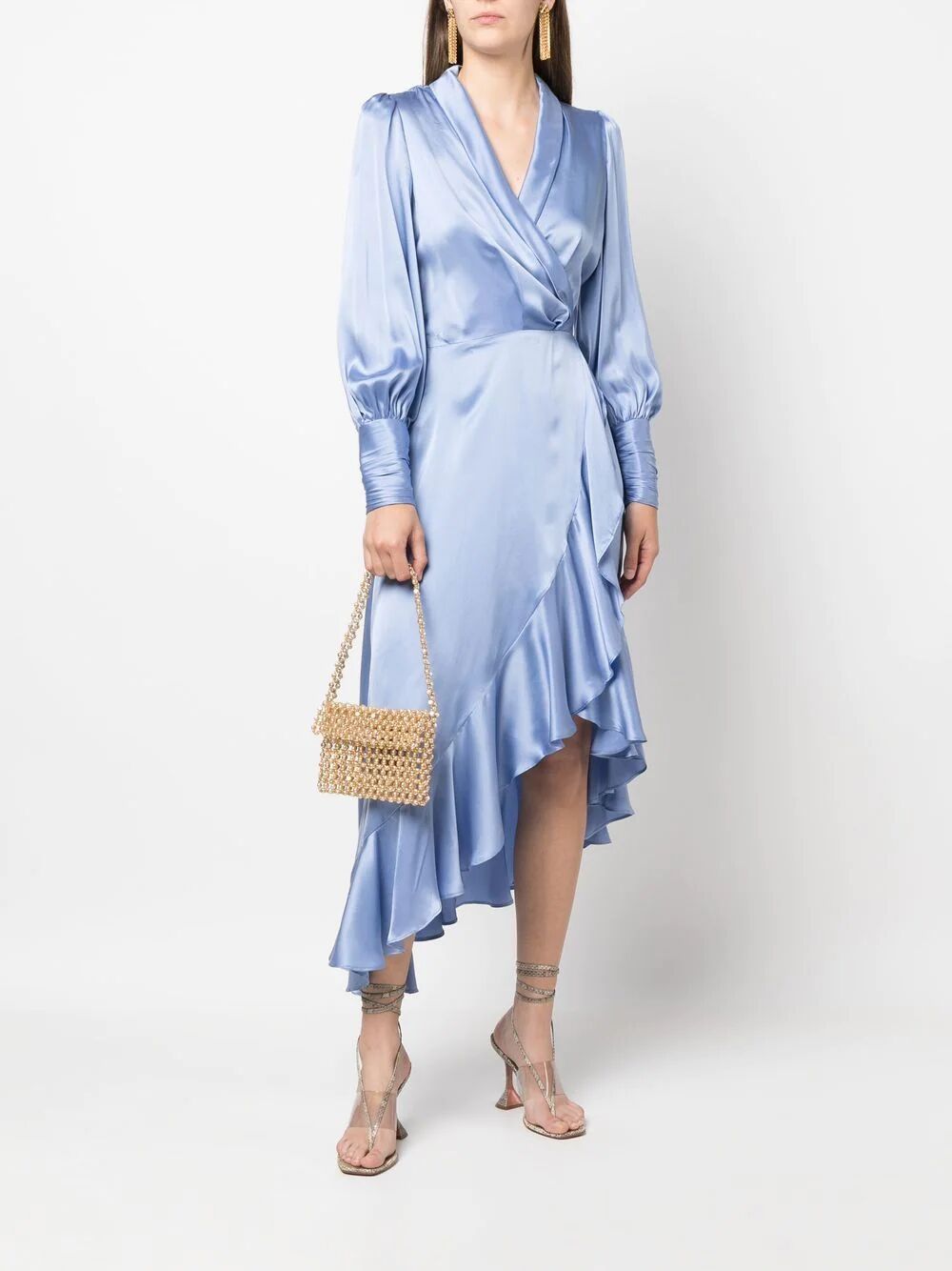 VANINA Mini Metallic Baguette Handbag