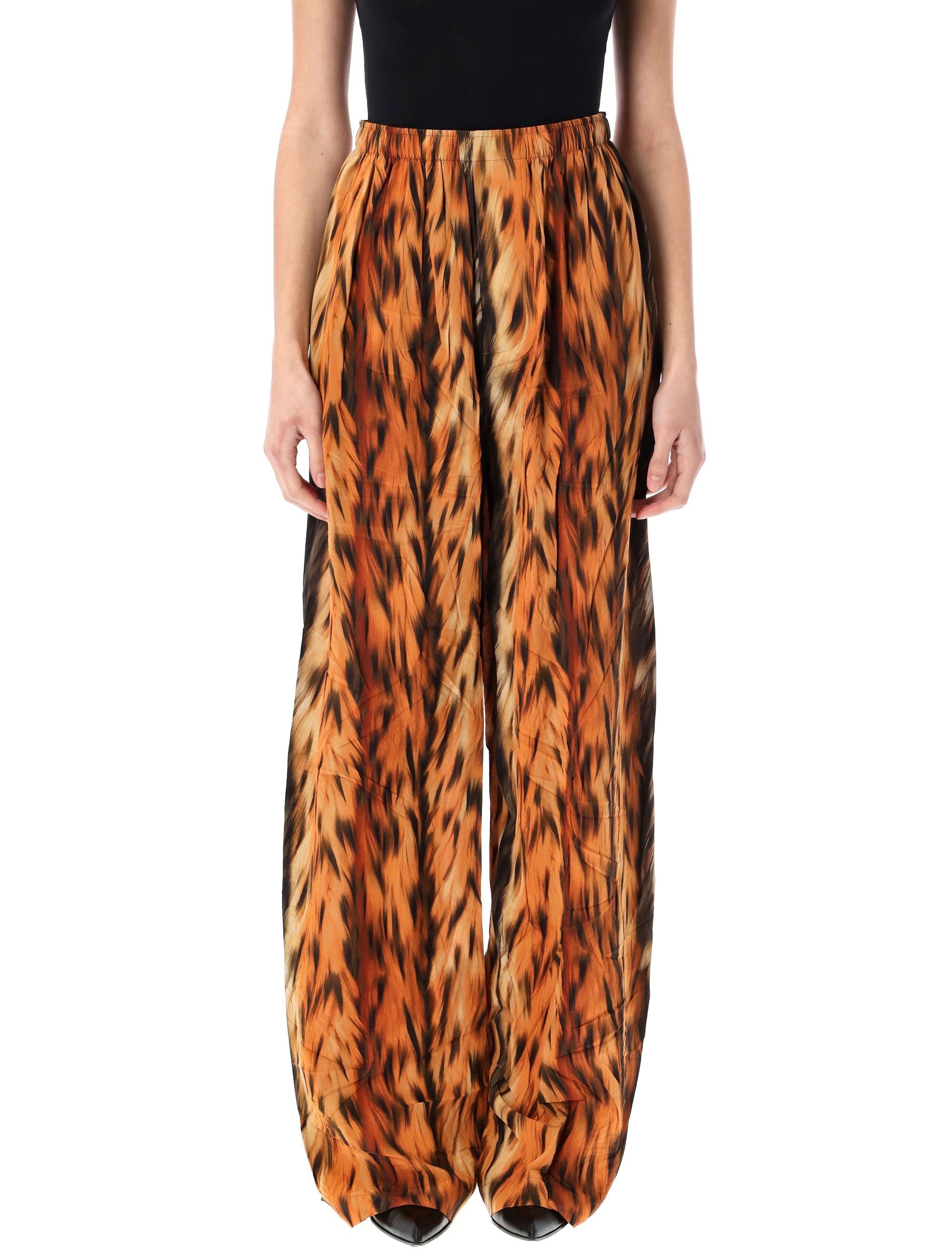 BALENCIAGA Luxurious Silk Satin Pyjama Pants - Mid Waist, Loose Fit