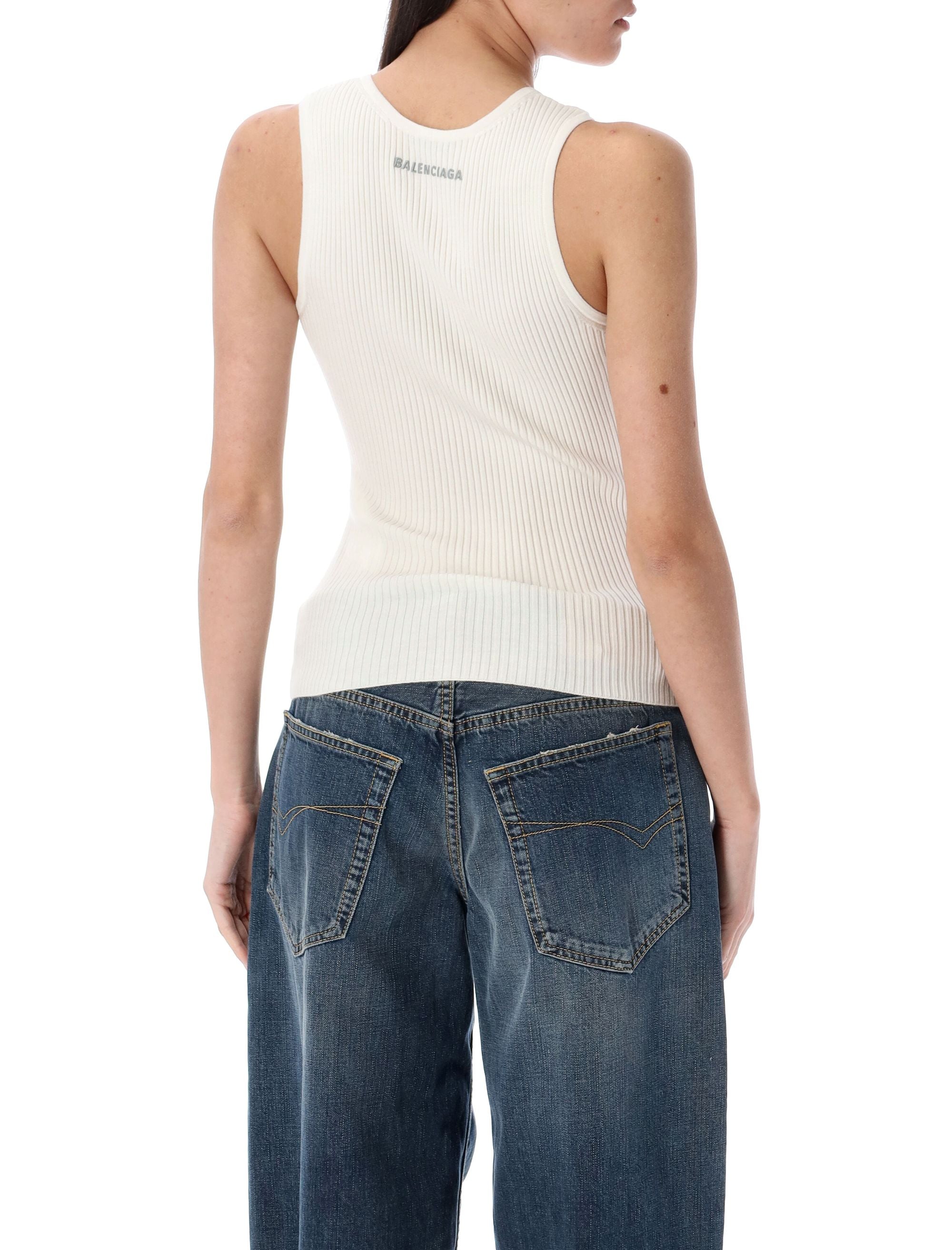 BALENCIAGA Rib-Knit Tank Top for Women