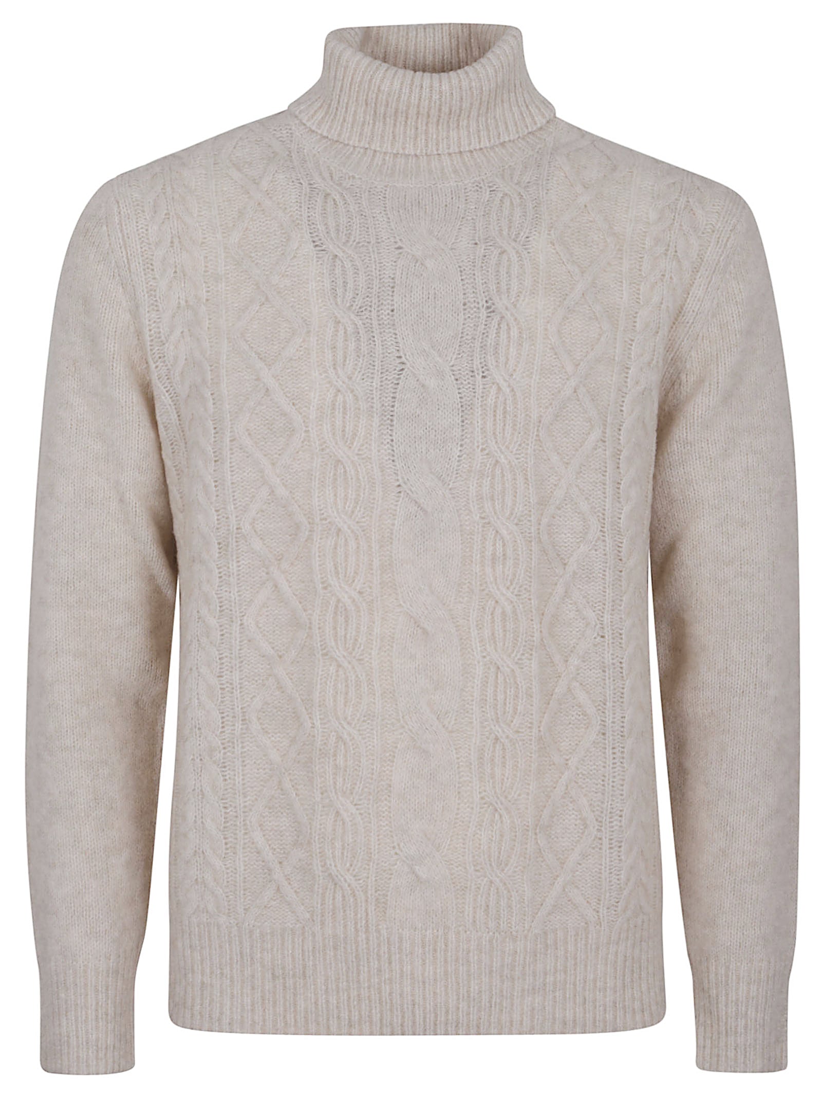 BALLANTYNE Classic Aran Cable Knit Sweater for Men - Size SC
