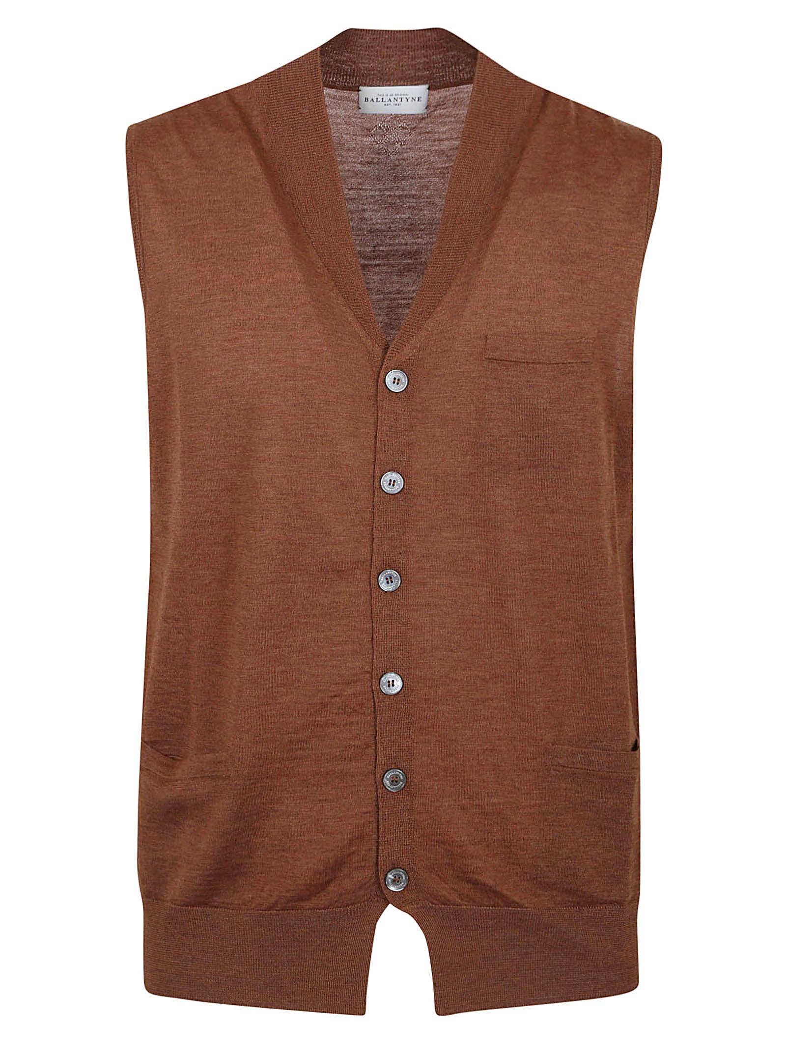 BALLANTYNE Luxurious Wool Knit Waistcoat for Men