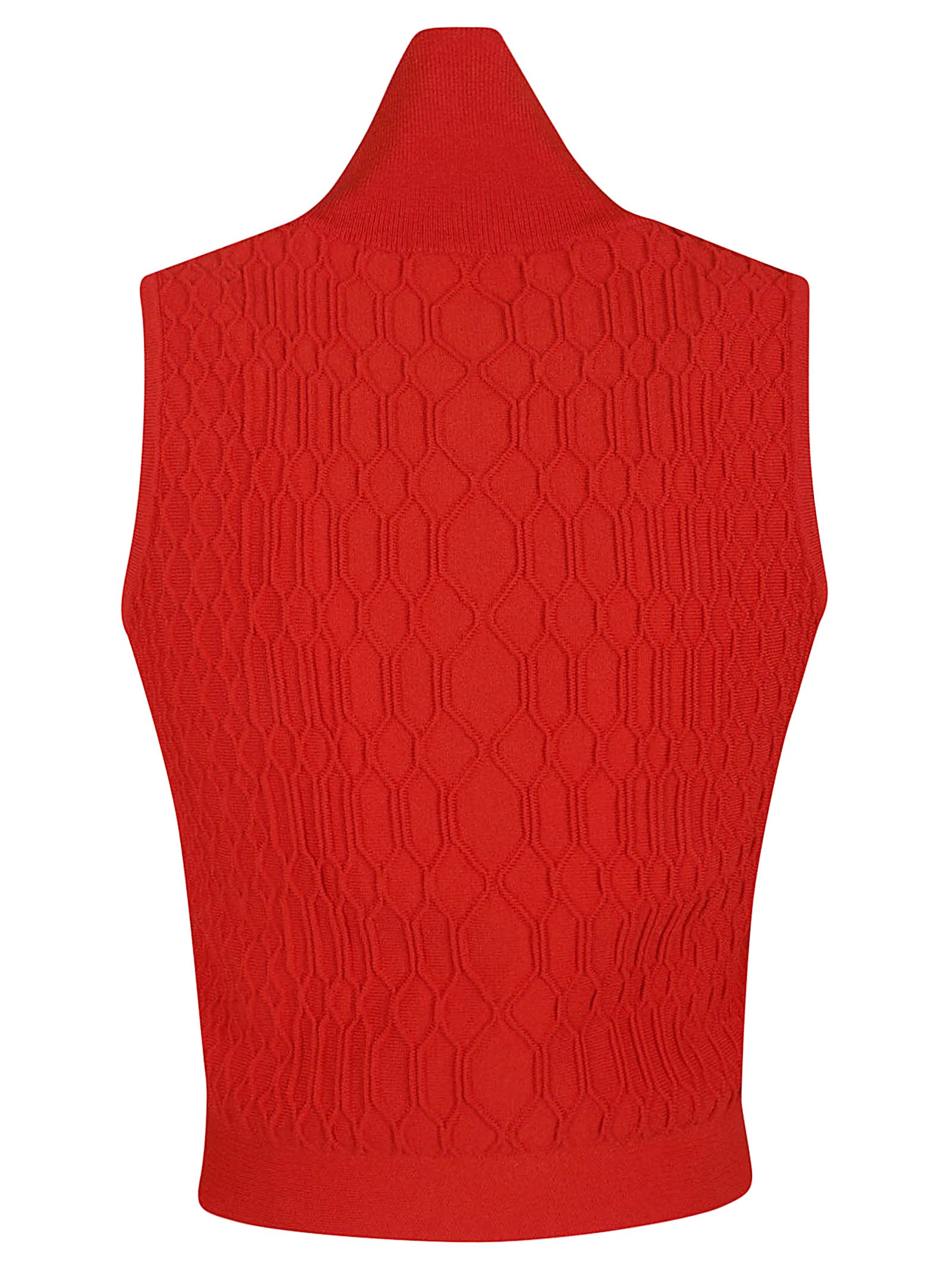 BALMAIN Fitted Crocodile-Effect High Neck Sleeveless Top