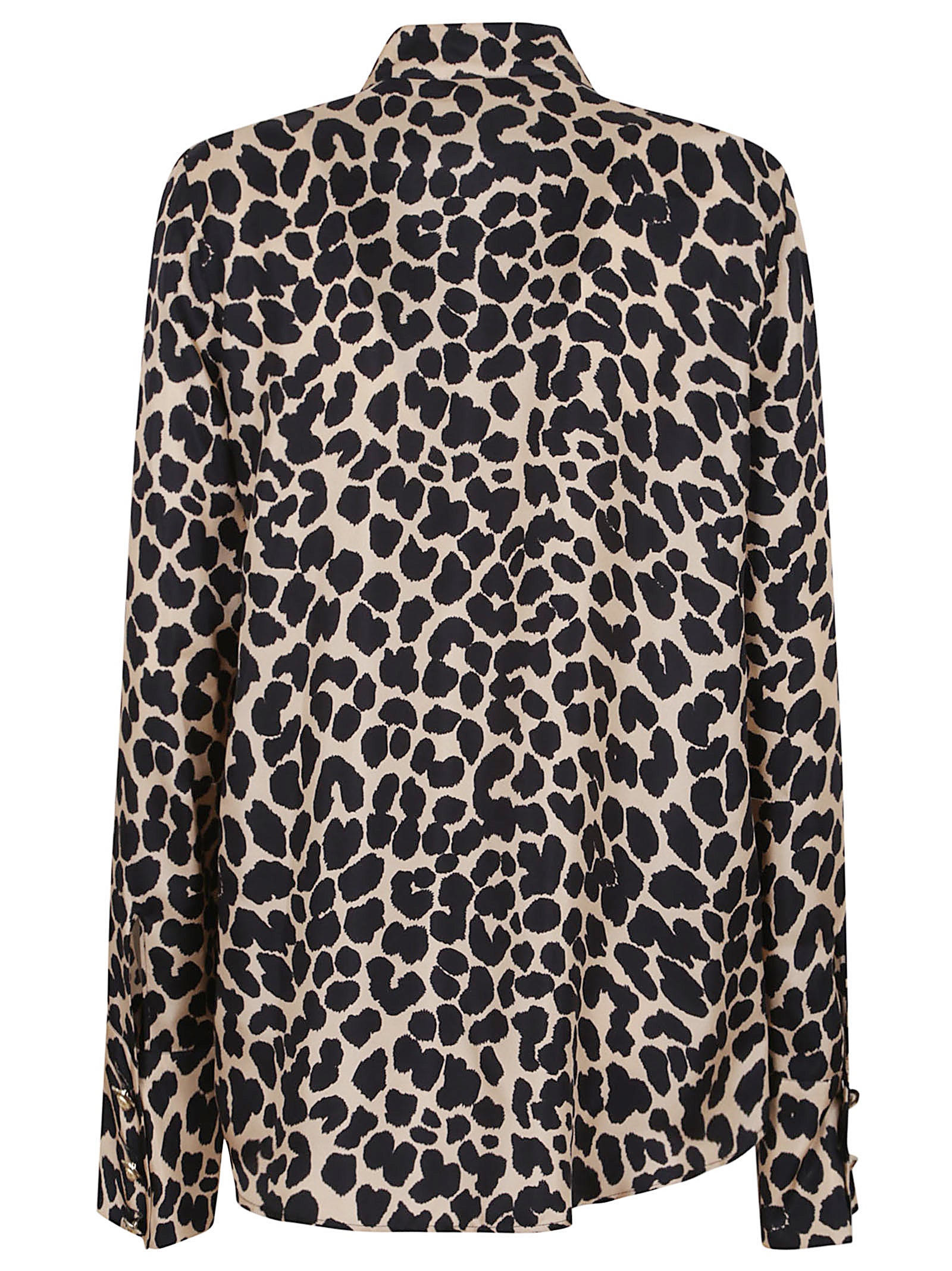 BALMAIN Leopard-Print Silk Button-Up Shirt