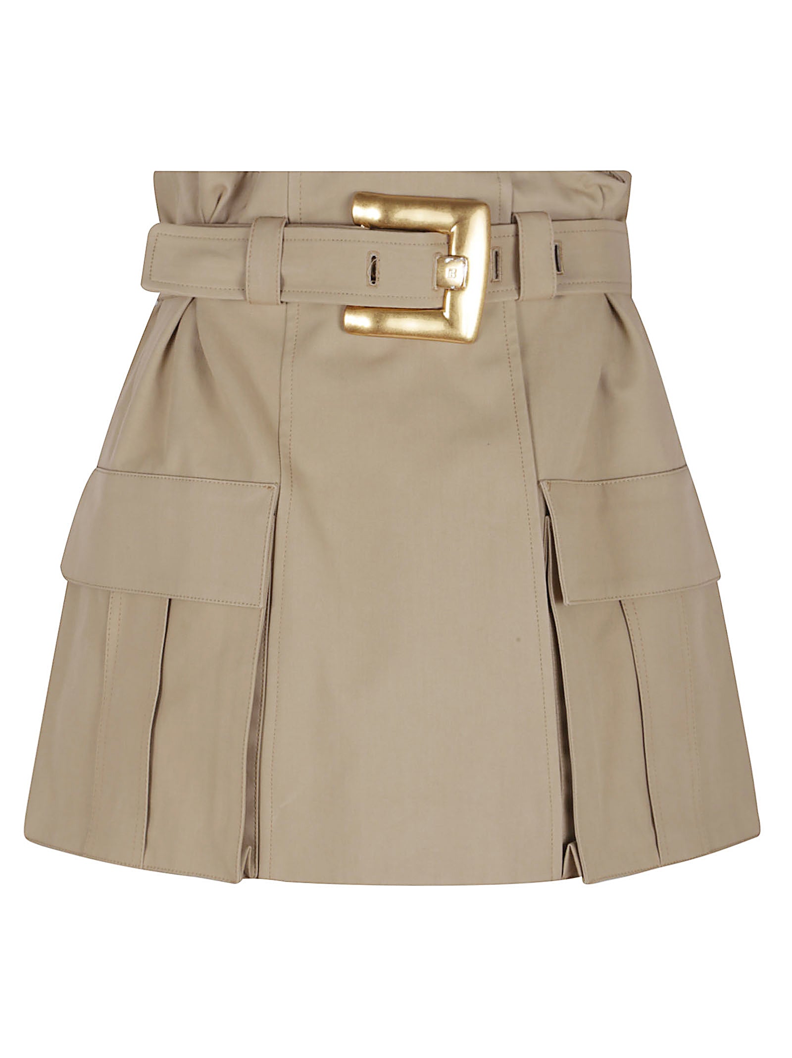BALMAIN High-Waisted Gabardine Skirt