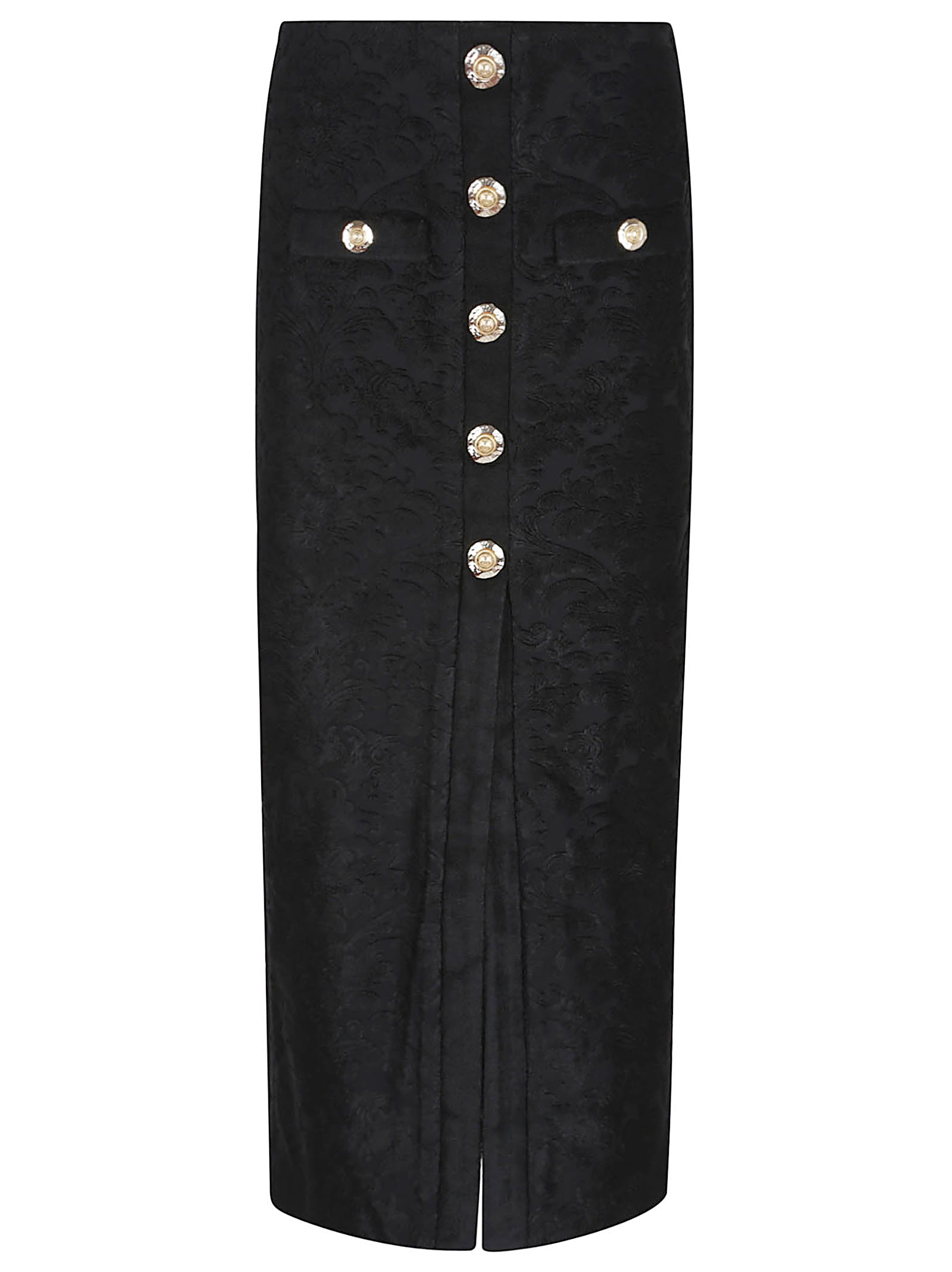 BALMAIN Fitted Midi Skirt with Baroque Bouclette Texture