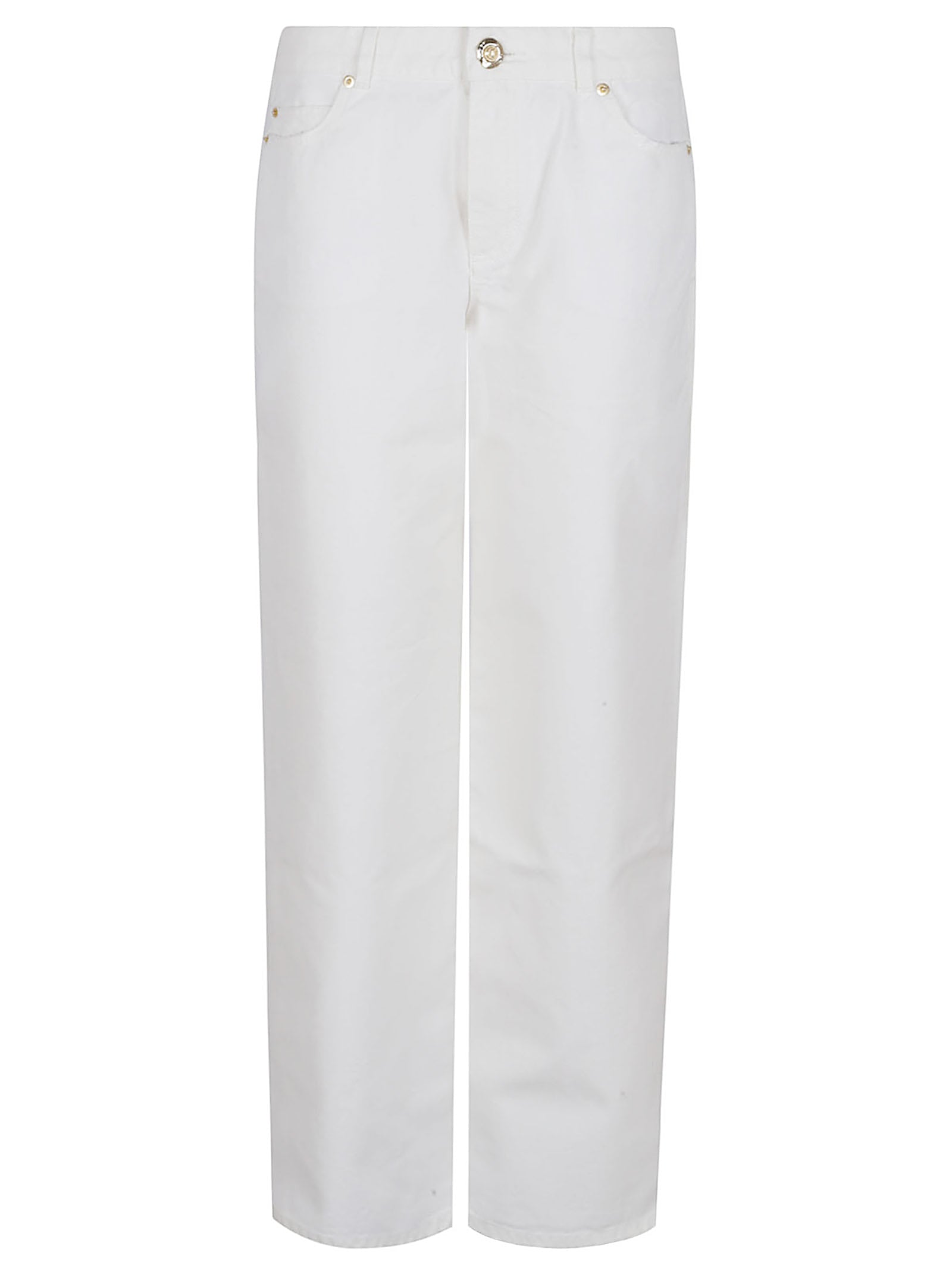 BALMAIN Straight Fit Distressed Denim Jeans for Women