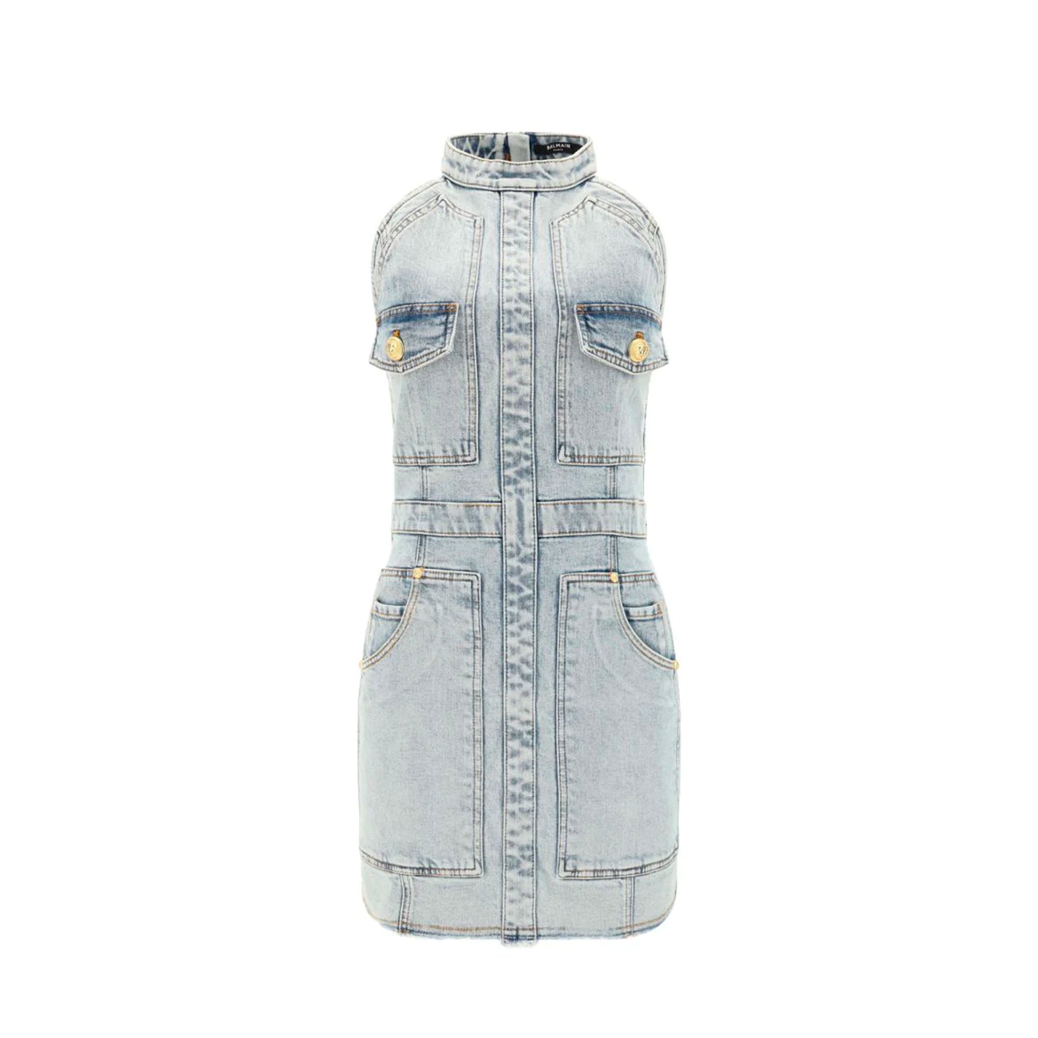 BALMAIN Stylish Denim Mini Dress for Women