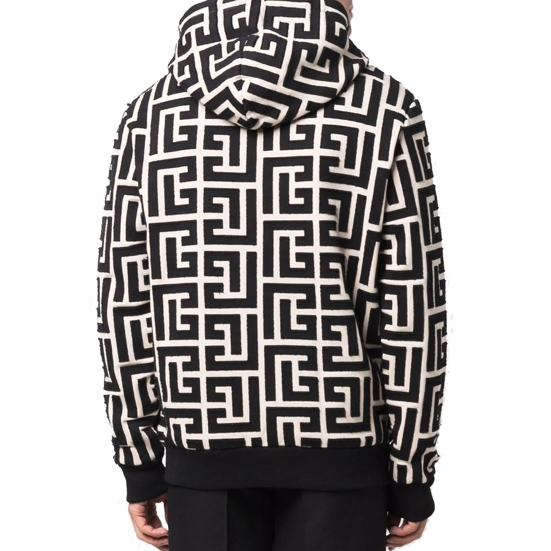 BALMAIN Monogrammed Hooded Sweatshirt