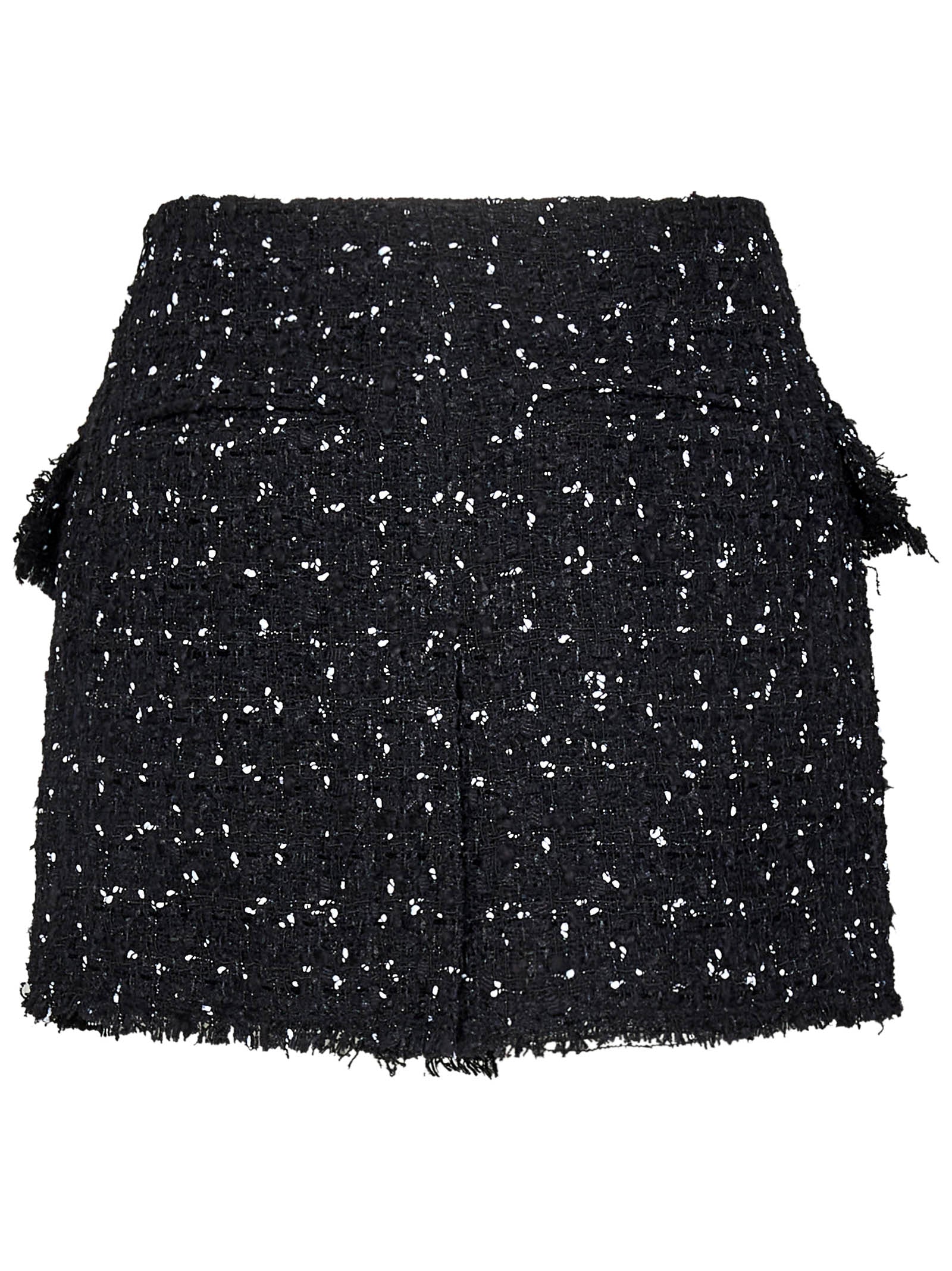 BALMAIN Asymmetric Mini Skirt with Embroidered Polka Dots - Size 36