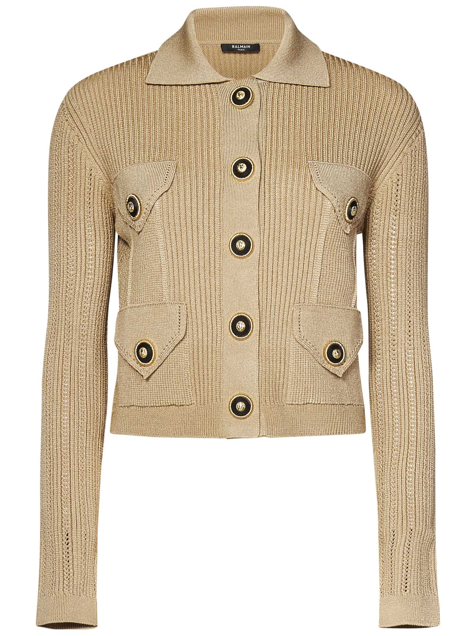 BALMAIN Chic Cropped Cardigan for Spring Summer 25 - Size FR 36