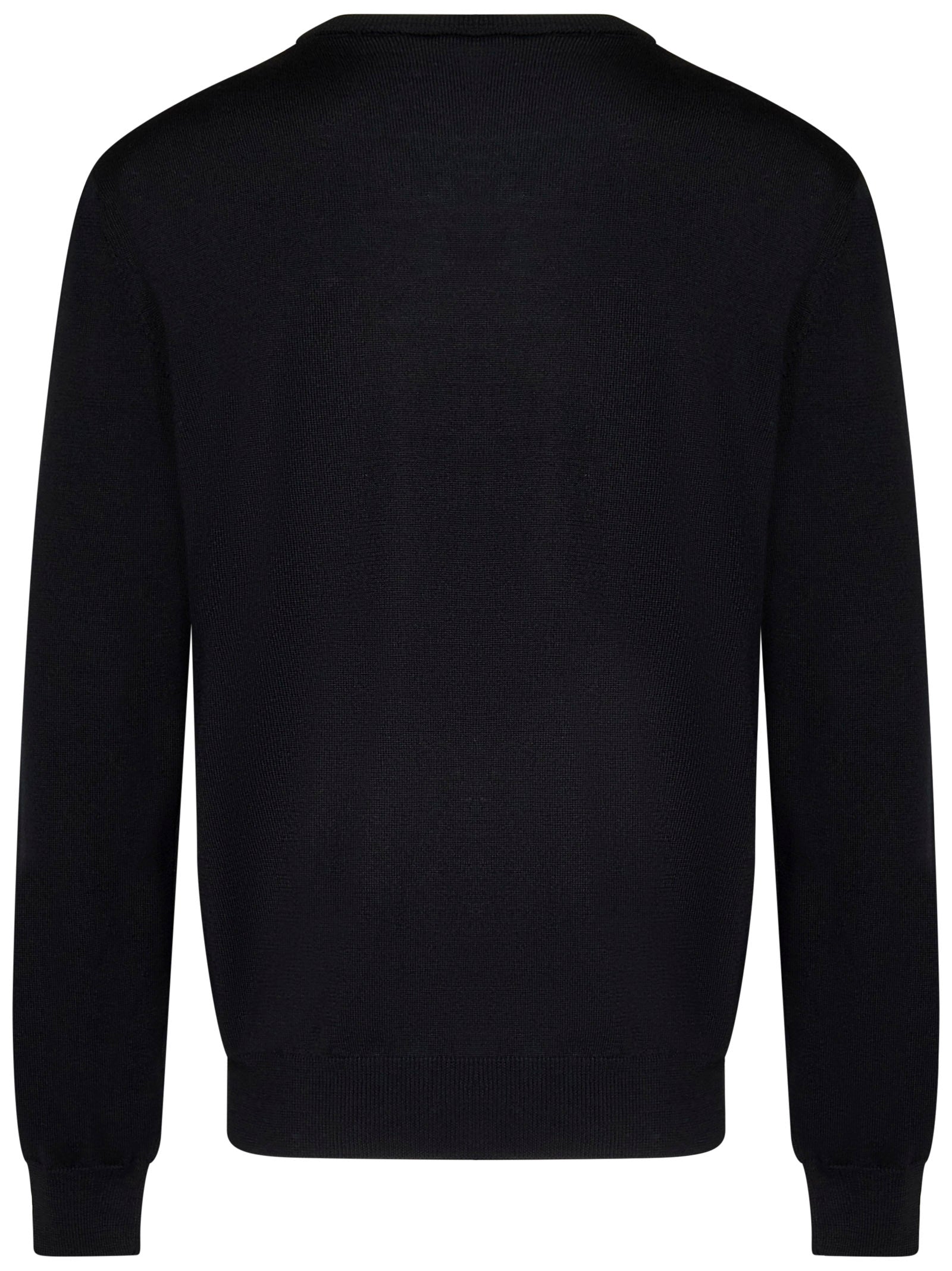BALMAIN Sophisticated Merino Wool Knit Sweater with Double Collar