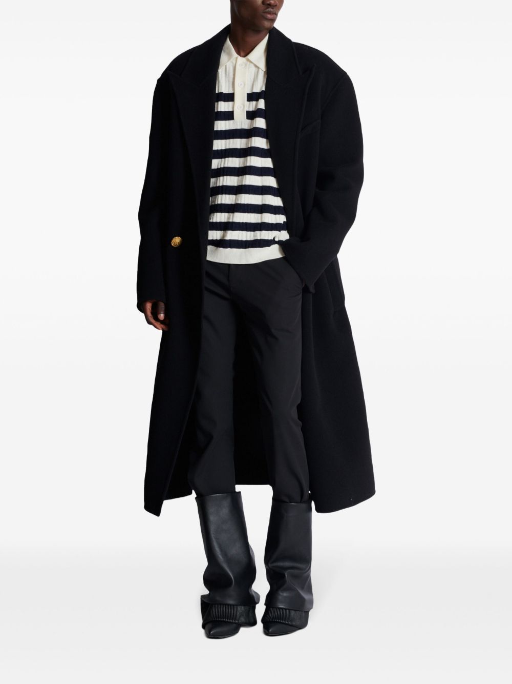 BALMAIN Sailor Wool Polo Shirt for Men