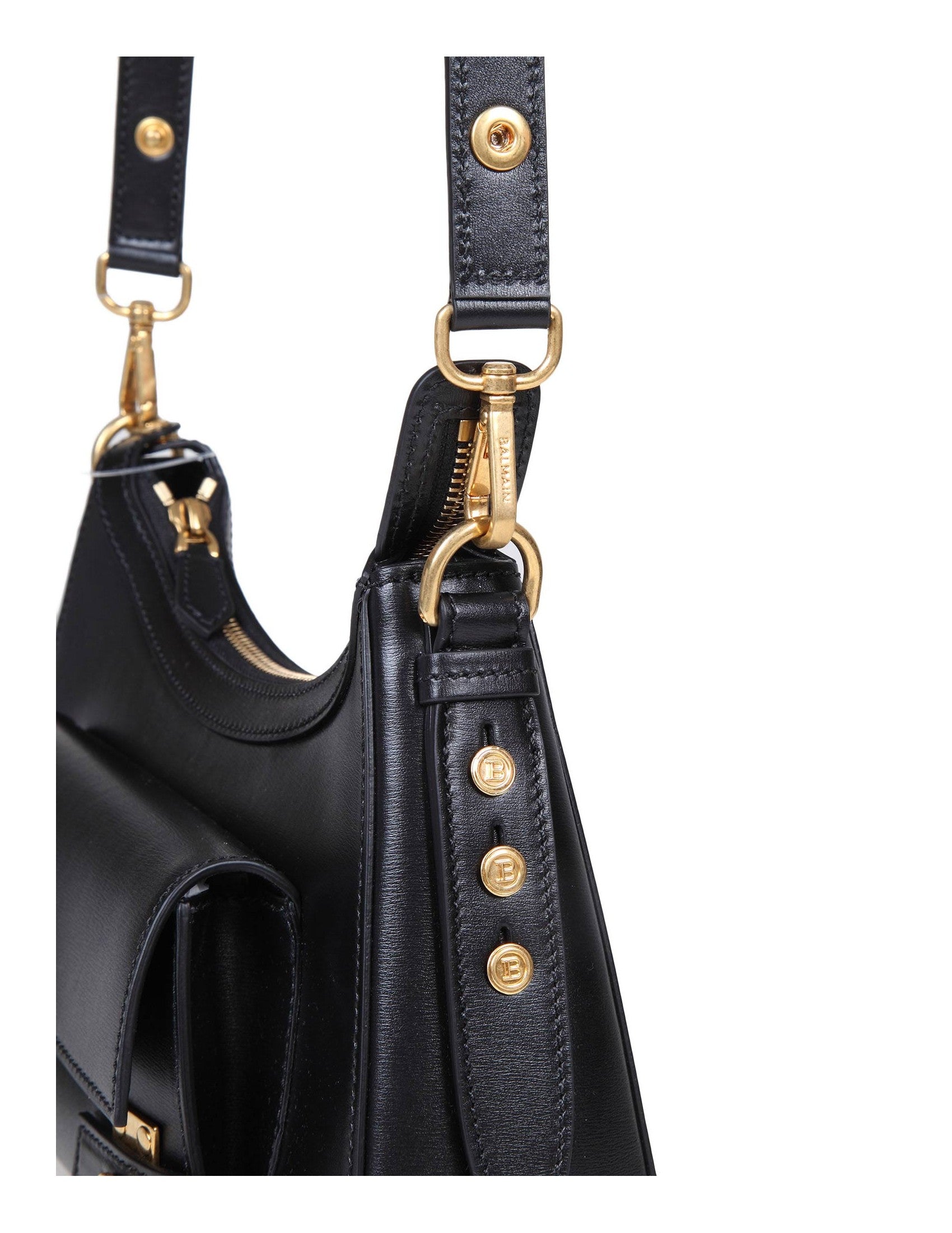 BALMAIN Mini Hobo Handbag with Adjustable Strap