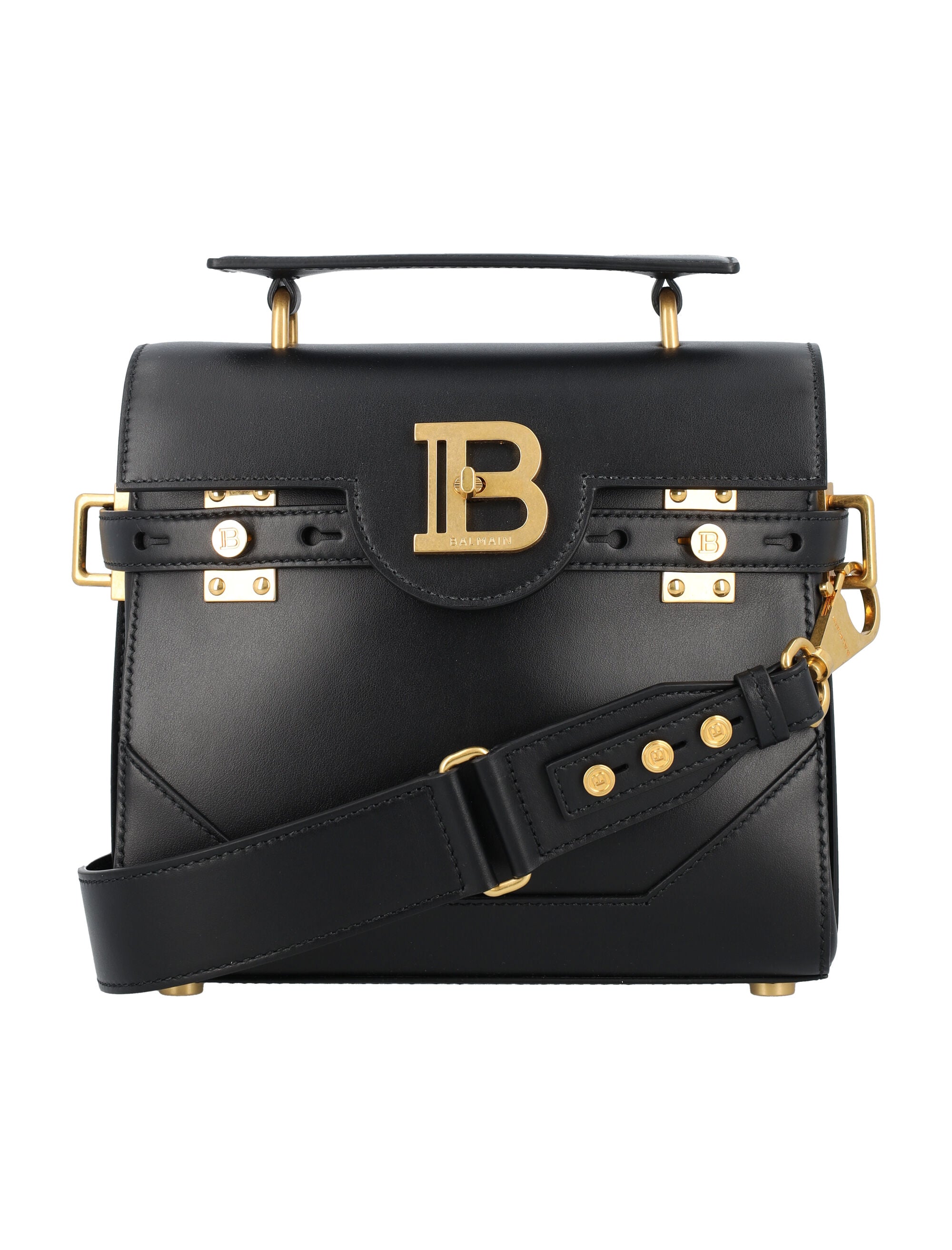BALMAIN Mini Handbag with Adjustable Strap and Gold Hardware