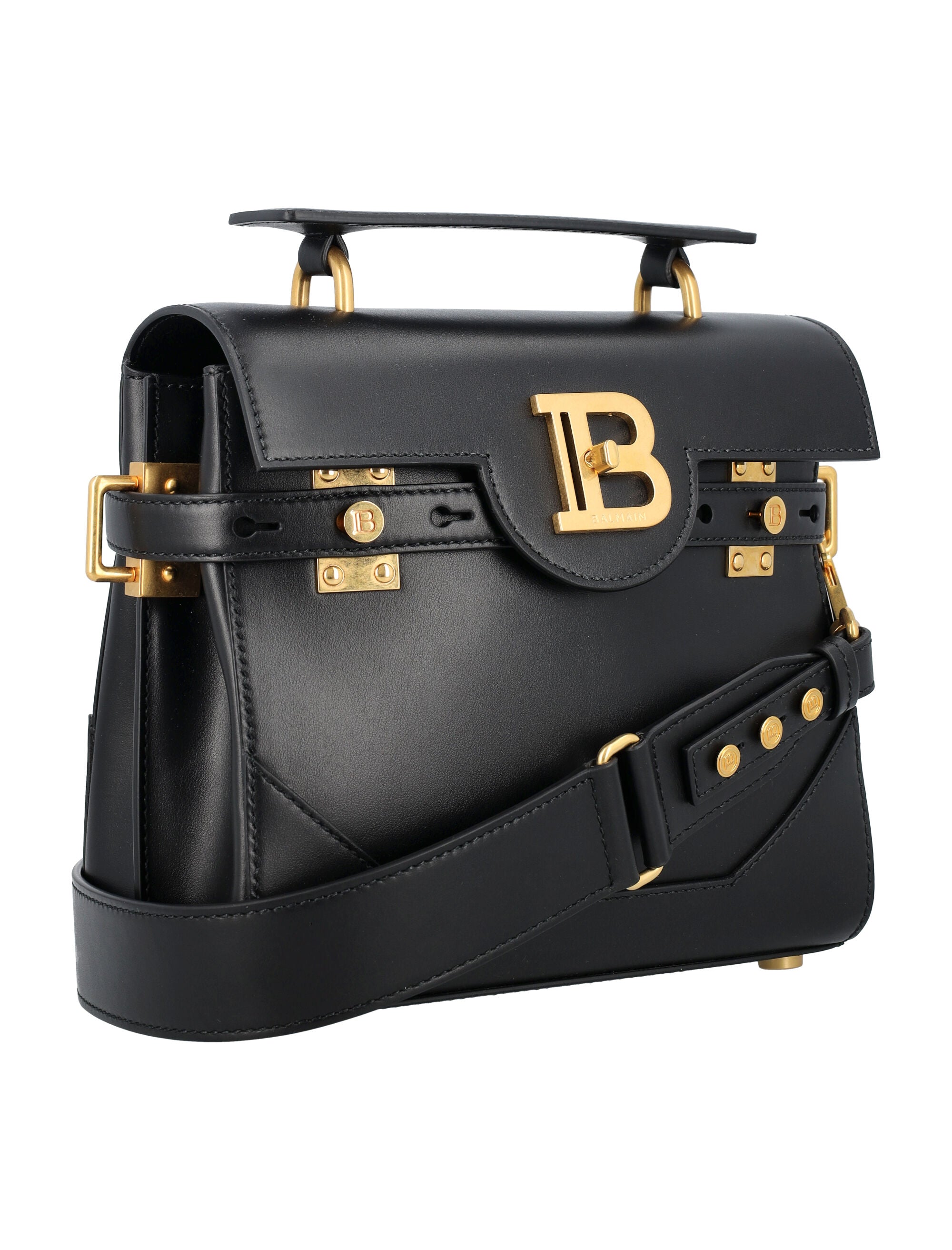 BALMAIN Mini Handbag with Adjustable Strap and Gold Hardware