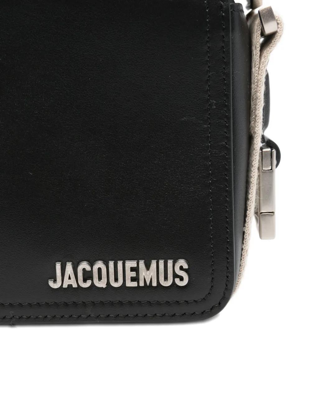 JACQUEMUS Utility Shoulder Handbag with Logo Plaque