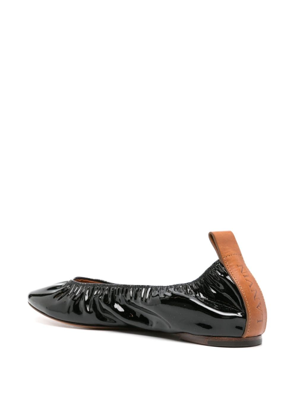 LANVIN Patent Leather Slip-On Flat Shoes