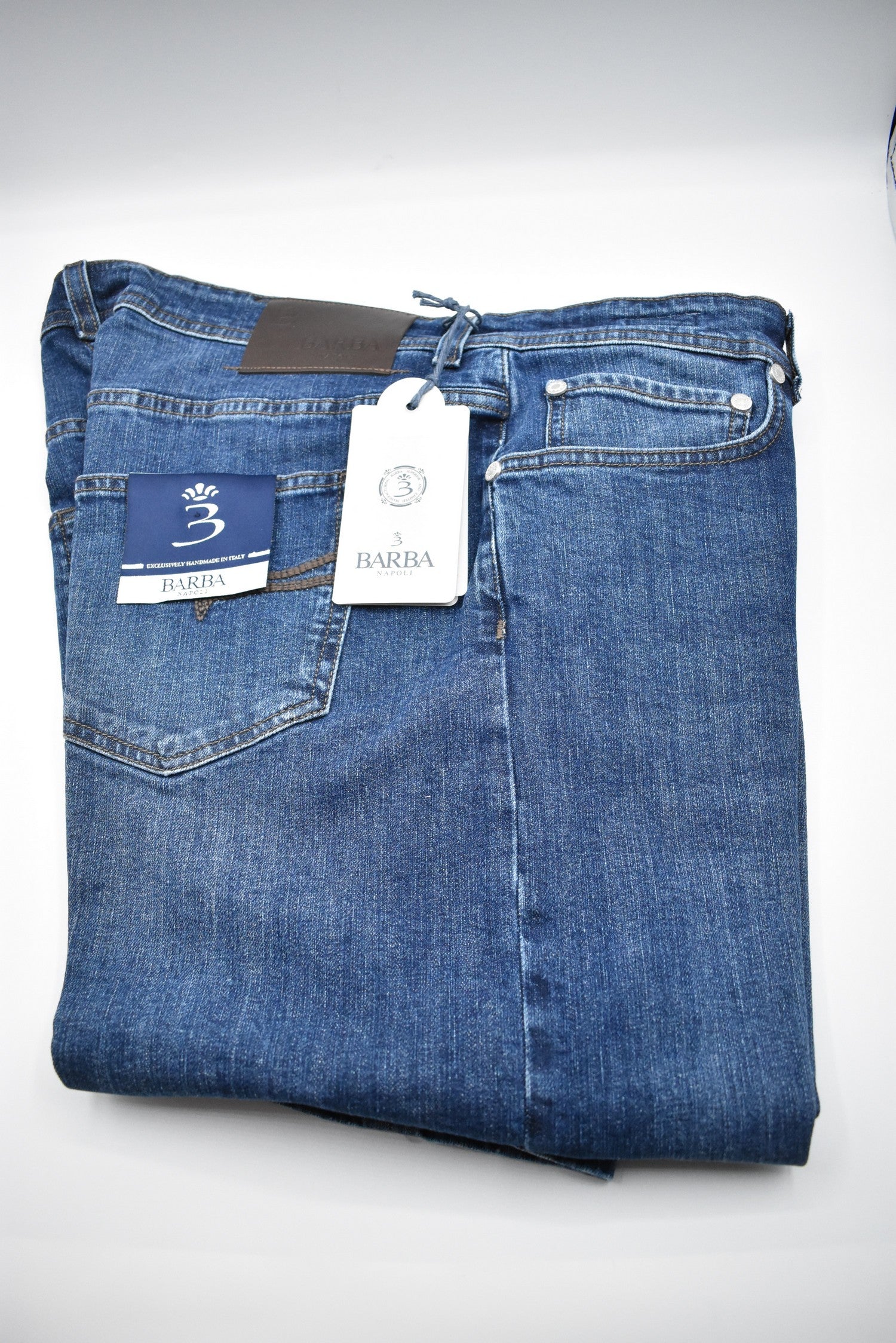 BARBA Medium Wash Jeans for Men