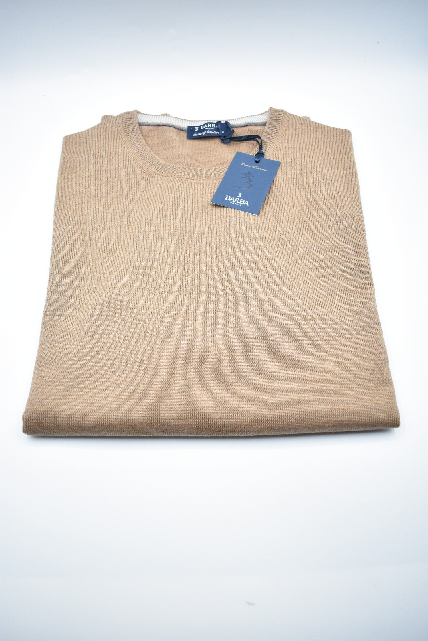 BARBA Camel Sweater for Men - Stylish Comfort