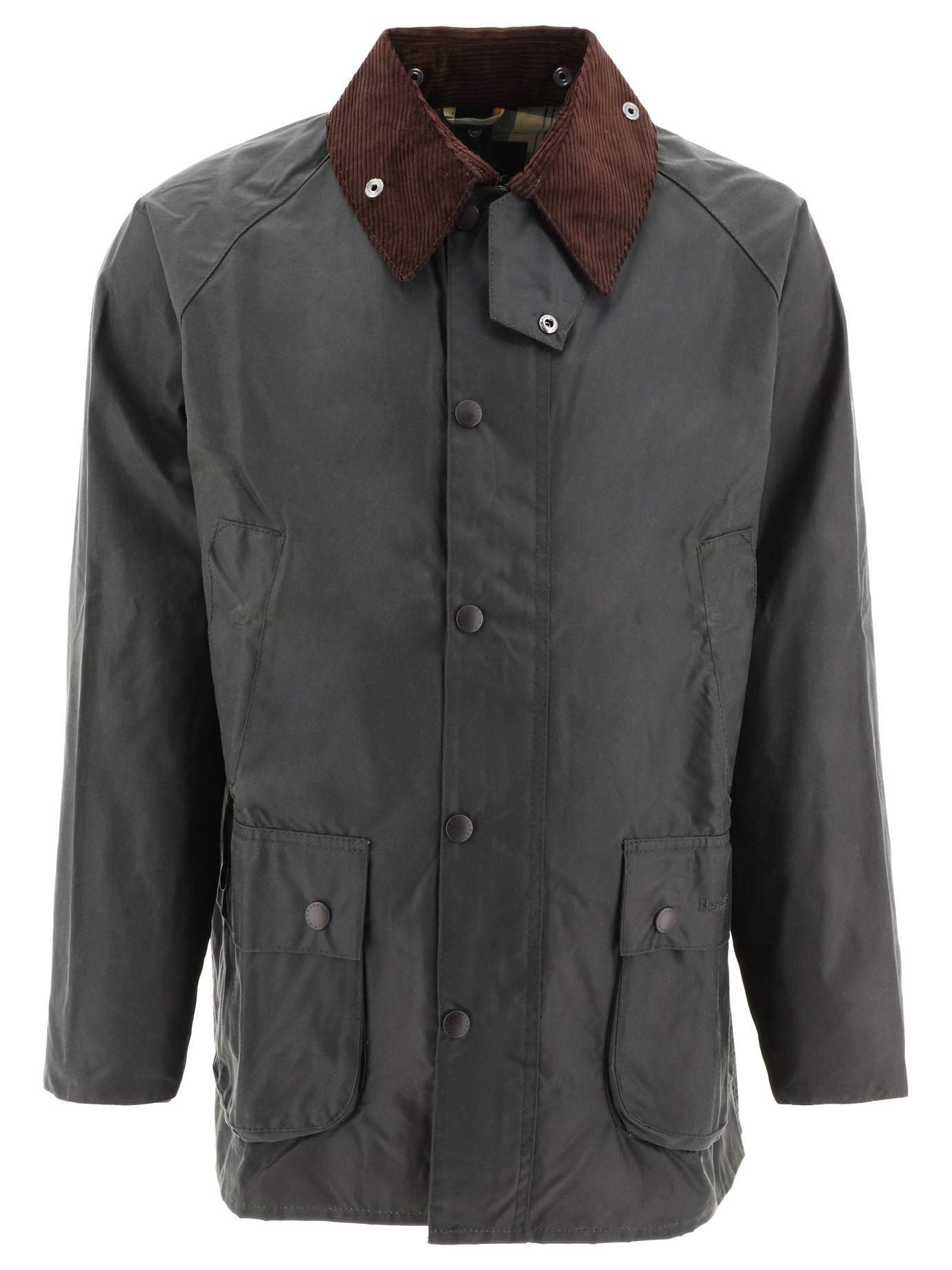 BARBOUR Classic Waxed Jacket with Corduroy Collar for Men